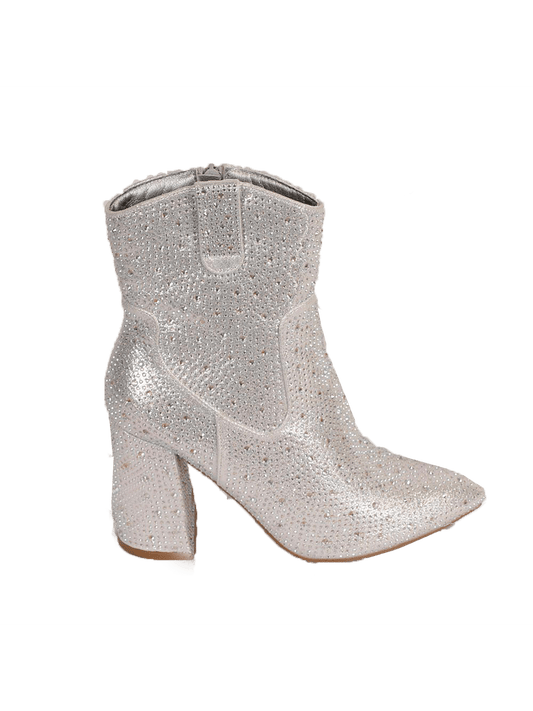 Women's Booties Rhinestone Embellished Ankle High