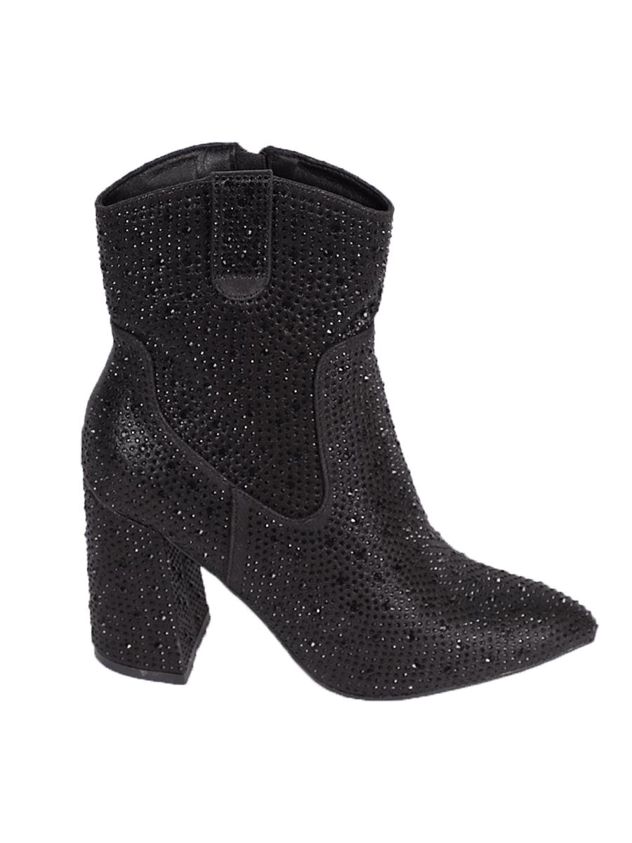 Women's Booties Rhinestone Embellished Ankle High