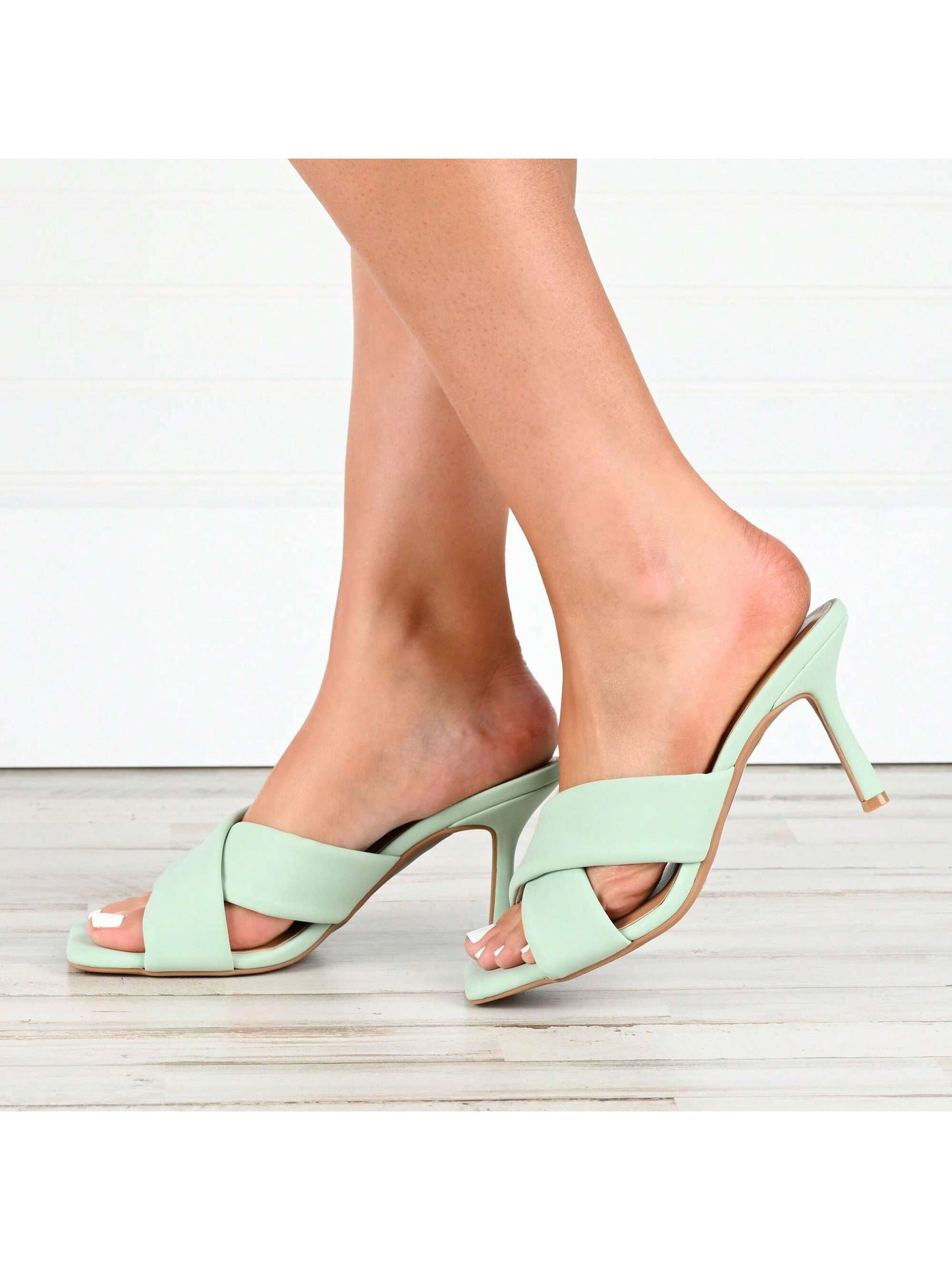 Womens Open Toe Mid Stiletto Pumps