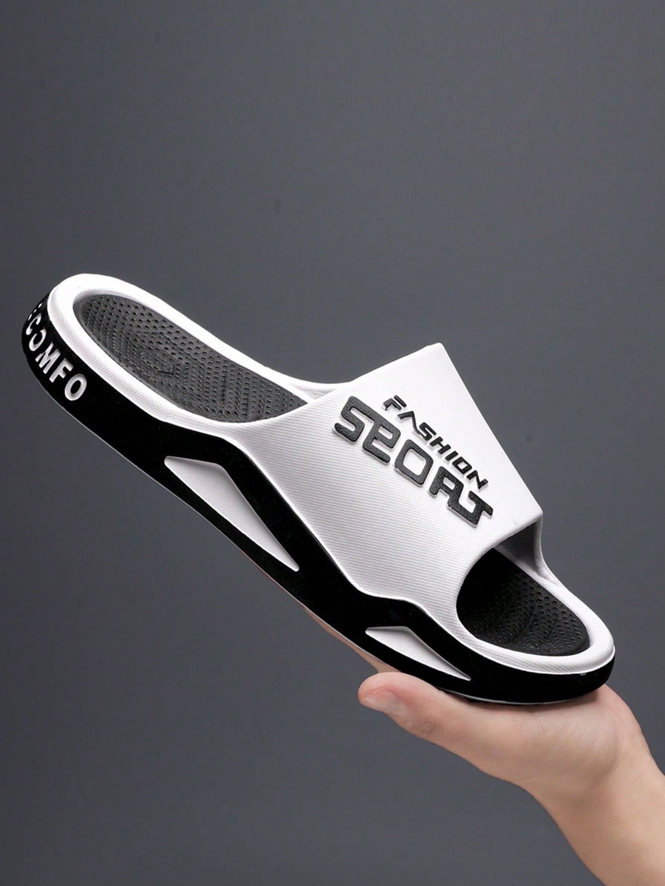 Fashionable Sporty Slippers, Unisex, Suitable For Outdoor Activities, Indoor Home Use, Bathroom Shower, Anti-Slip And Durable