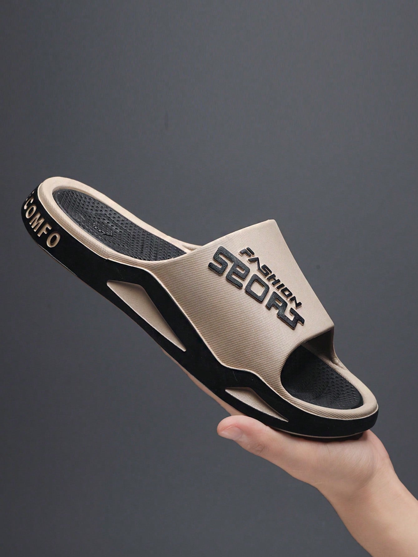 Fashionable Sporty Slippers, Unisex, Suitable For Outdoor Activities, Indoor Home Use, Bathroom Shower, Anti-Slip And Durable