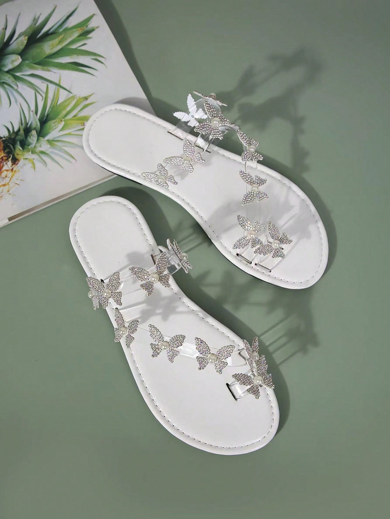 Summer Bowknot & Rhinestone Embellished Elegant Flat Or High Heeled Open Toe Sandals/Slippers For Women, Bohemian Party Or Evening