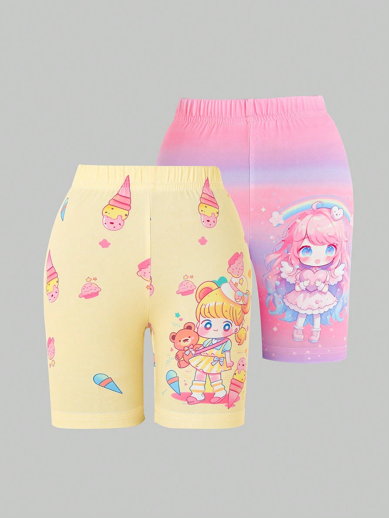 2pcs/Set Young Girl Short Length Leggings