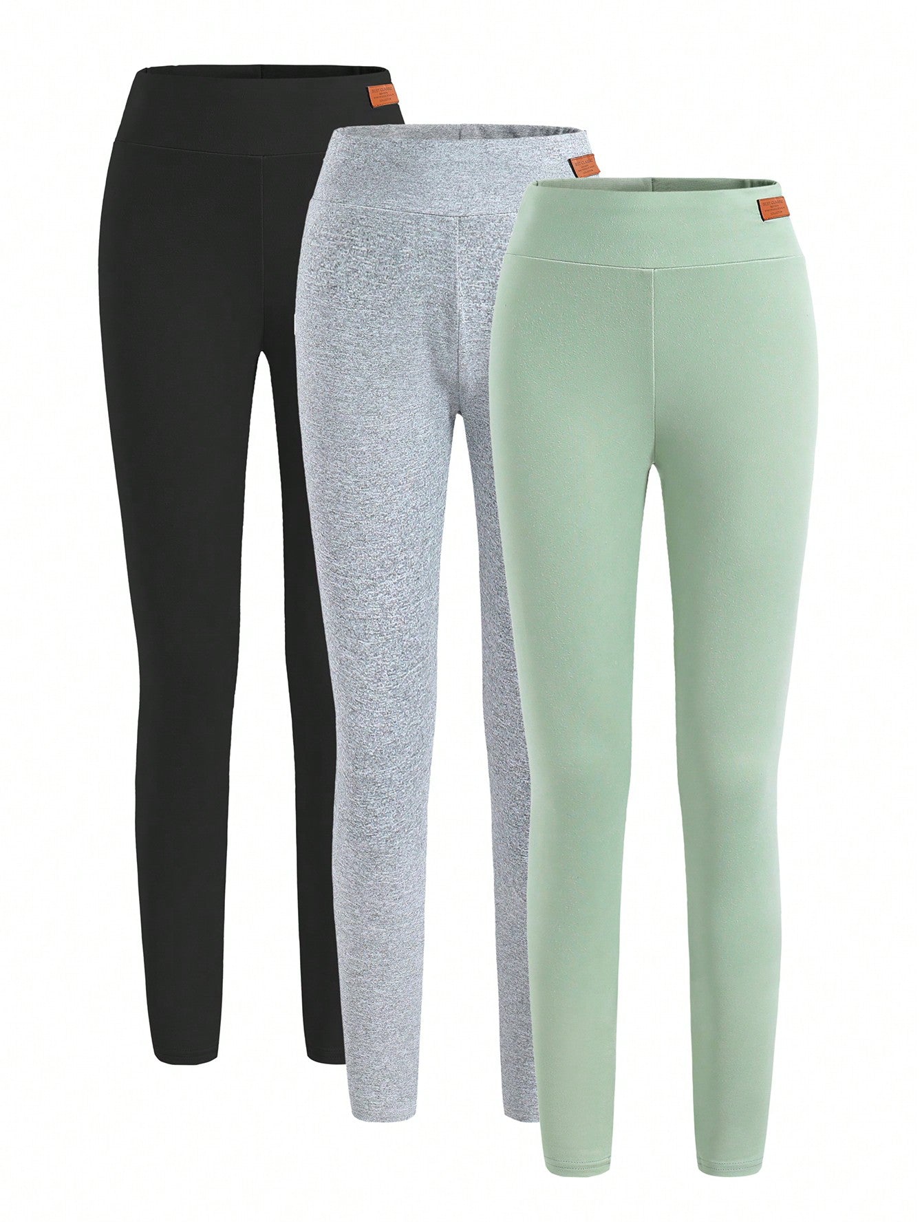 3pcs/Set Slim Comfortable Base Layer Leggings For Tween Girls, Multiple Colors Available