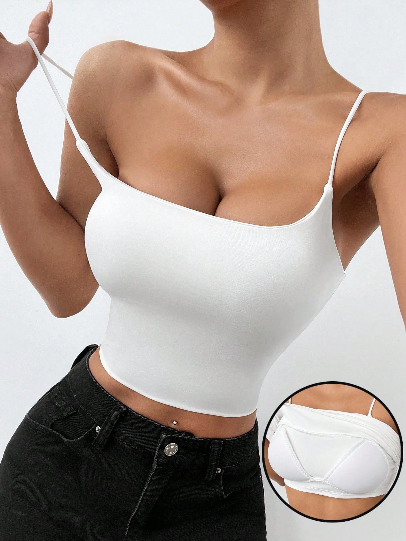 Summer White Simple All-Match Camisole