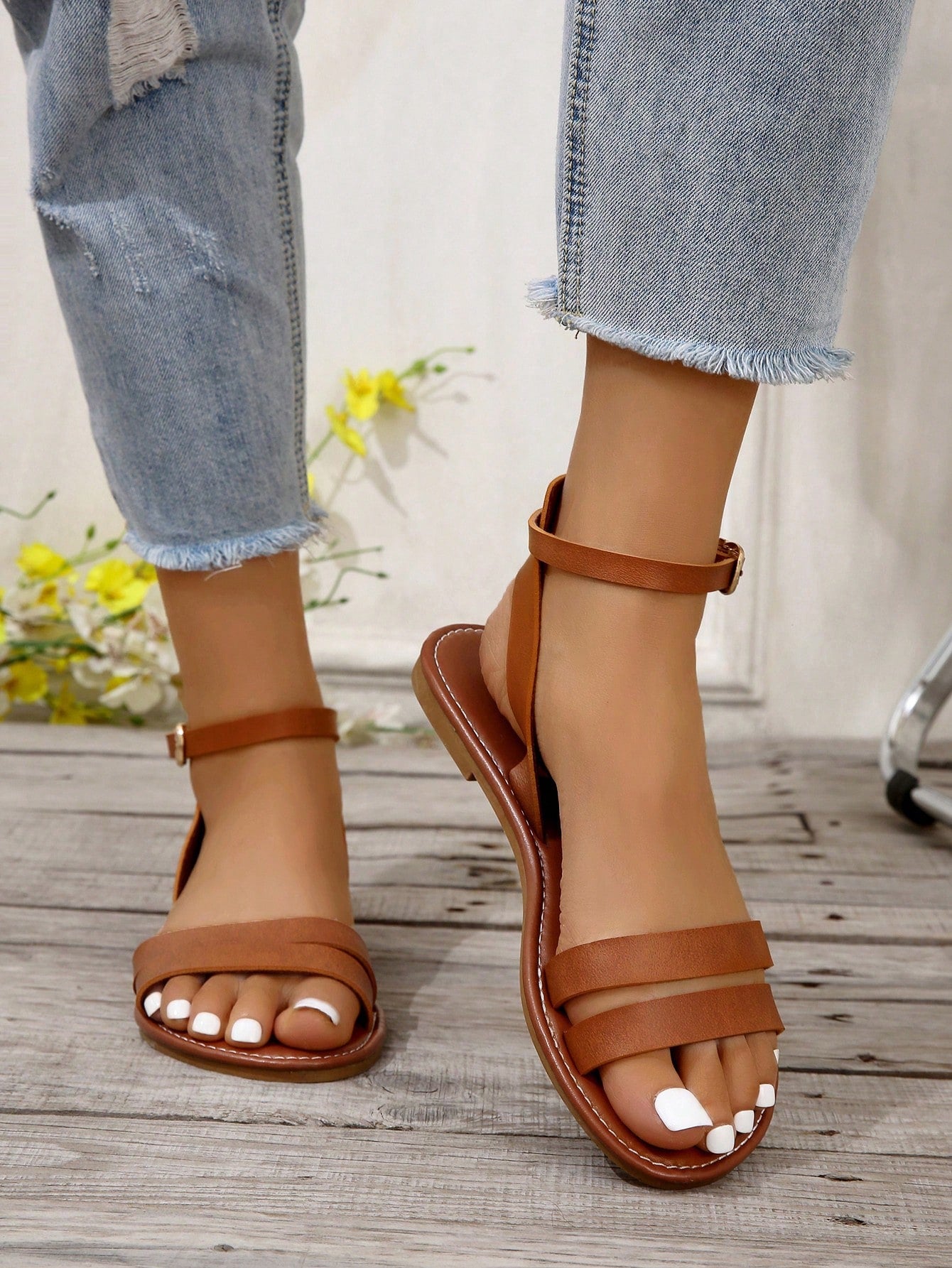 Women Minimalist Ankle Strap Sandals, Fashion Sandals