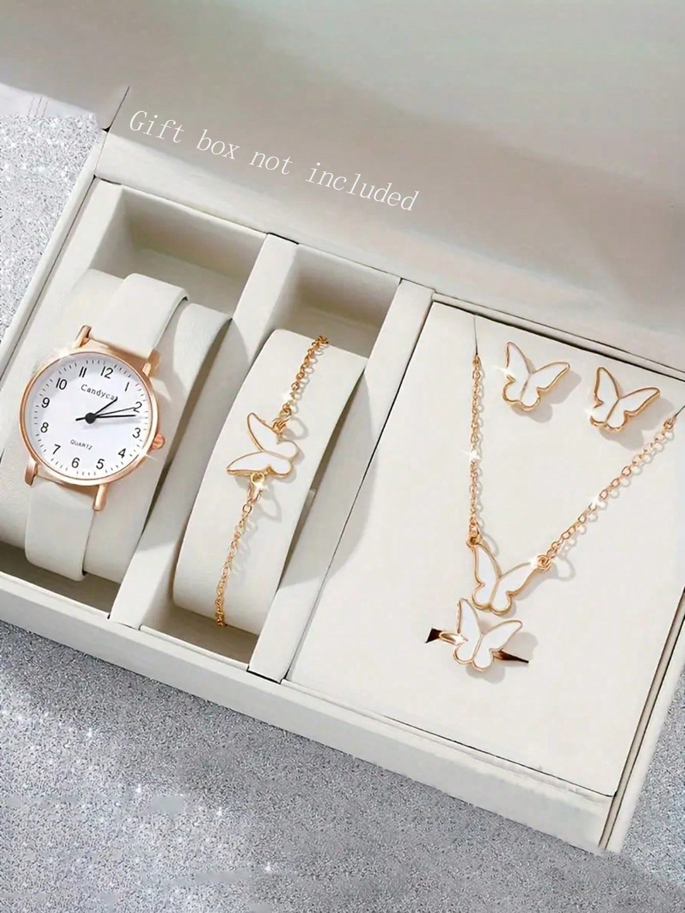 5pcs Fashionable Casual Teen Quartz Watches & 4pcs Butterfly Jewelry Set - The Best Choice For Gifts