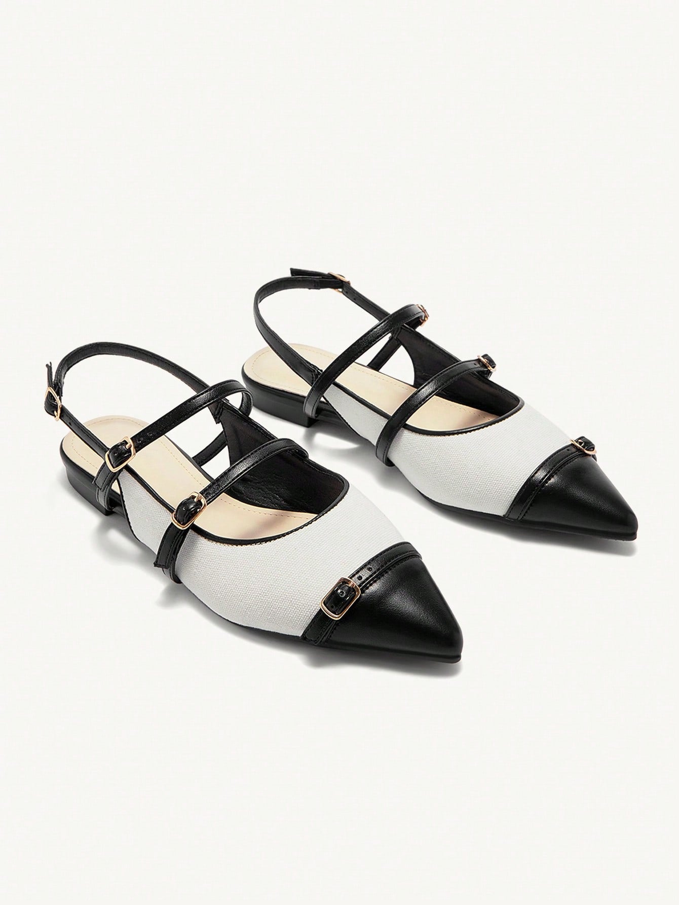 CHICEST Women's Pointed Toe French Style Color Block Flat Shoes With Elegant Design Elegant Flats