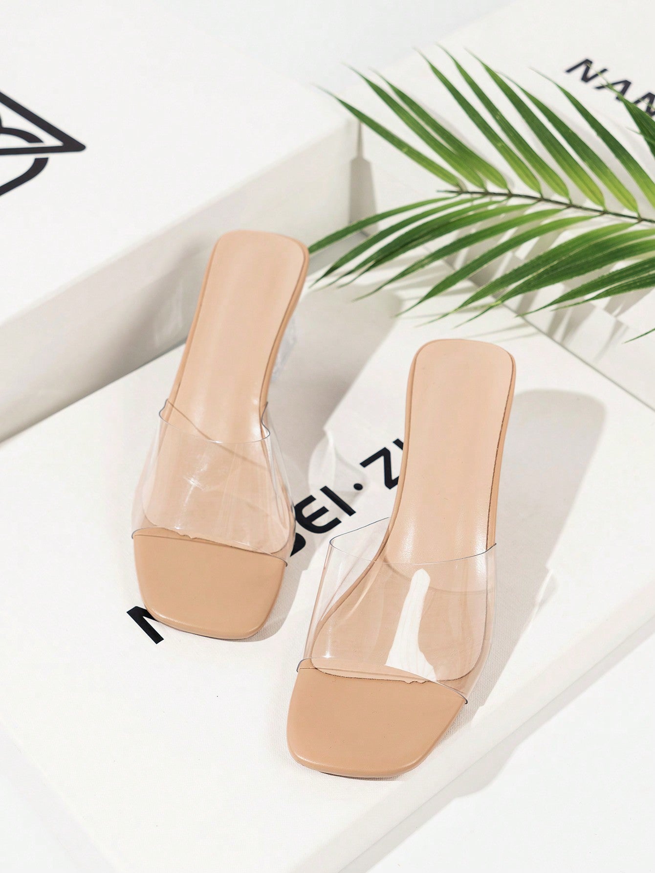 Women Pink Asymmetrical Heel High Heel Sandals For Wedding/Party, Glass Heel,Apricot Toe,Cutout Style, 2024 New Spring/Summer Collection,French Stylish Platform High Heel Sandals For Music Festival, Elegant And Trendy Lady High Heel Sandals On Special Off