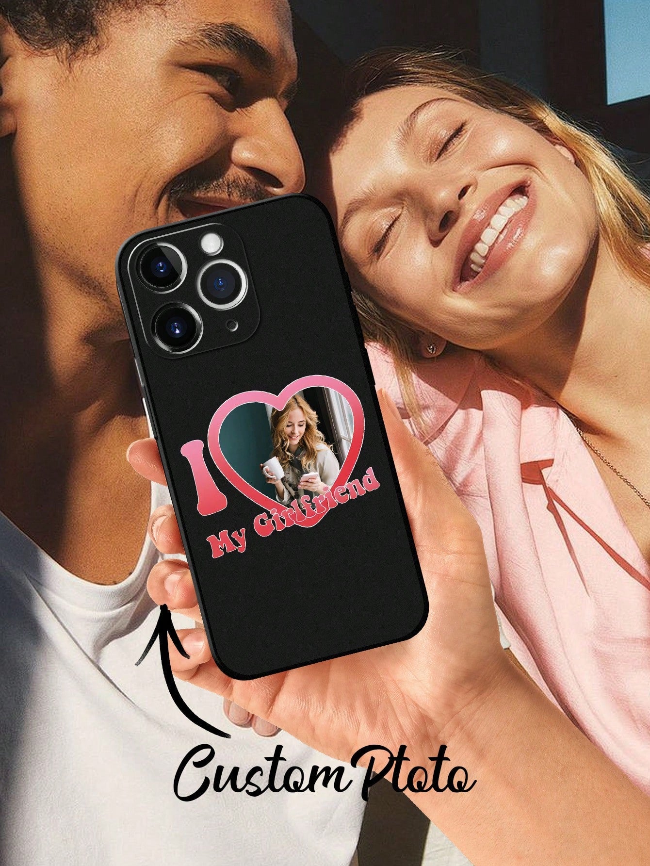 1pc Custom Image Phone Case, Personalized Photo Design Iphone Case, Custom Photo Iphone Case, Personalized Phone Case With Picture, Custom Image Phone Case, Anniversary Gift, Valentine Gift, Birthday Gift, Wedding Gift, Mother's Day Gift, Father's Day Gif