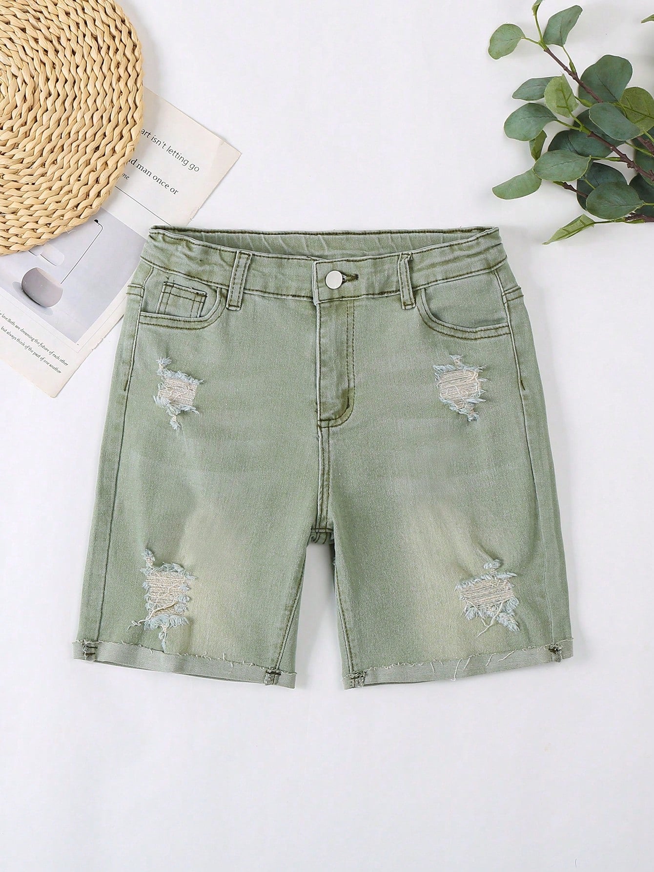 Tween Boy Summer Casual Washed Distressed Denim Shorts