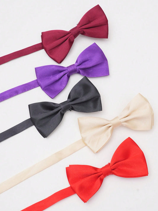 1pc Solid Color Kids' Bow Tie, Fashion Double-Layered Candy-Colored Bow Tie For Boys And Girls, Suitable For Student Performance Costume Accessories