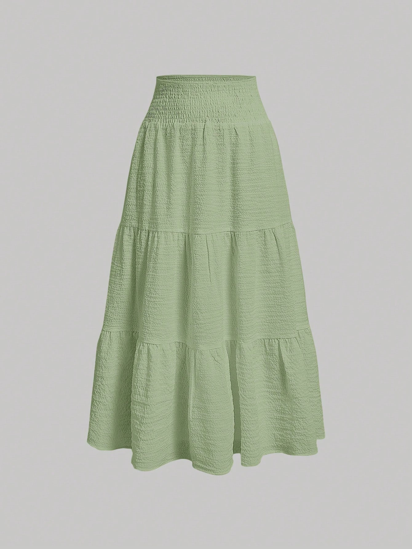 Solid Ruffle Hem Skirt