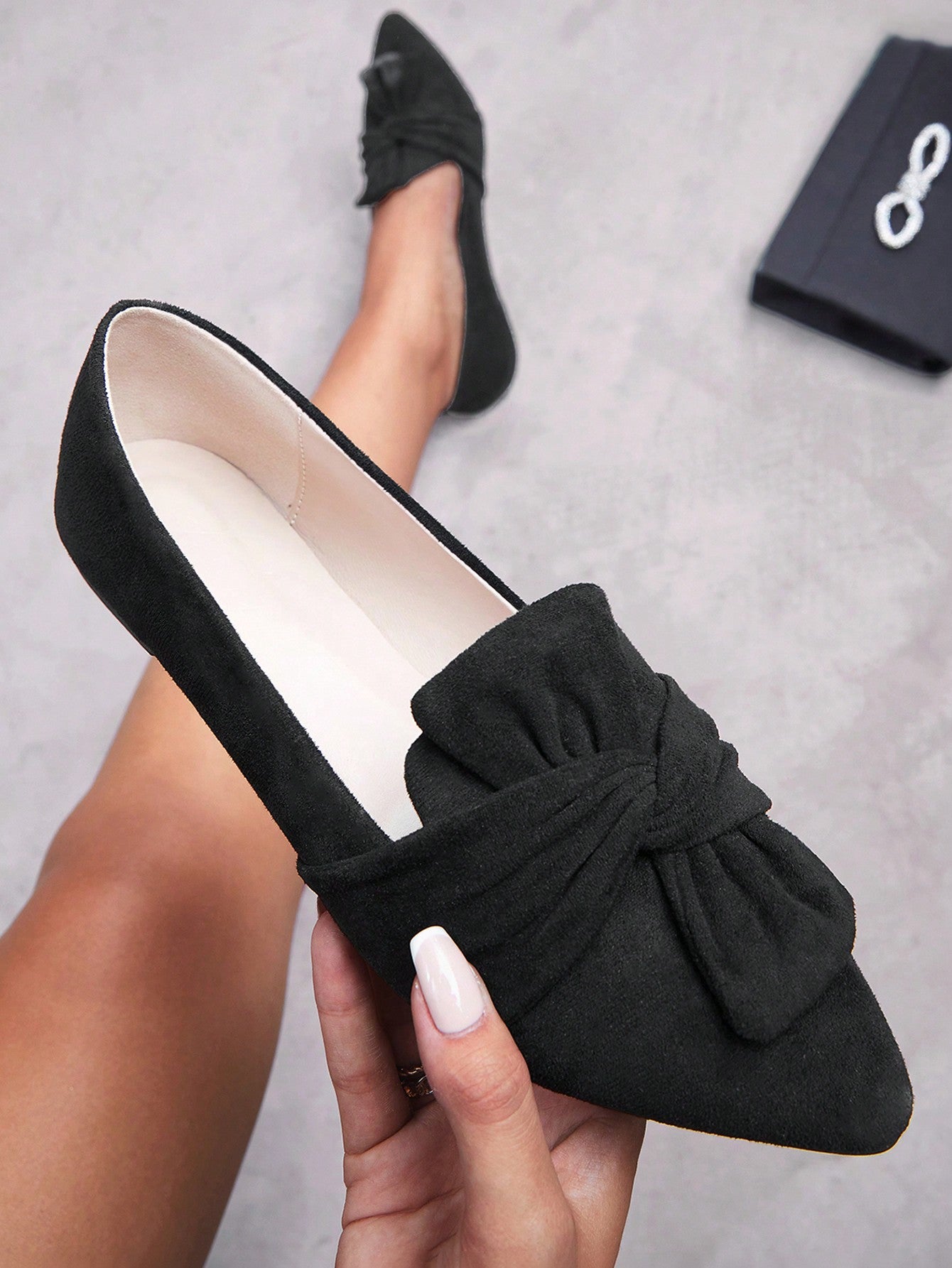 CHICEST Woman Shoes Low-Heeled Loafers With Bowknot Decoration For Spring And Summer Vacation Shoes Summer Sale Elegant Flats Halloween