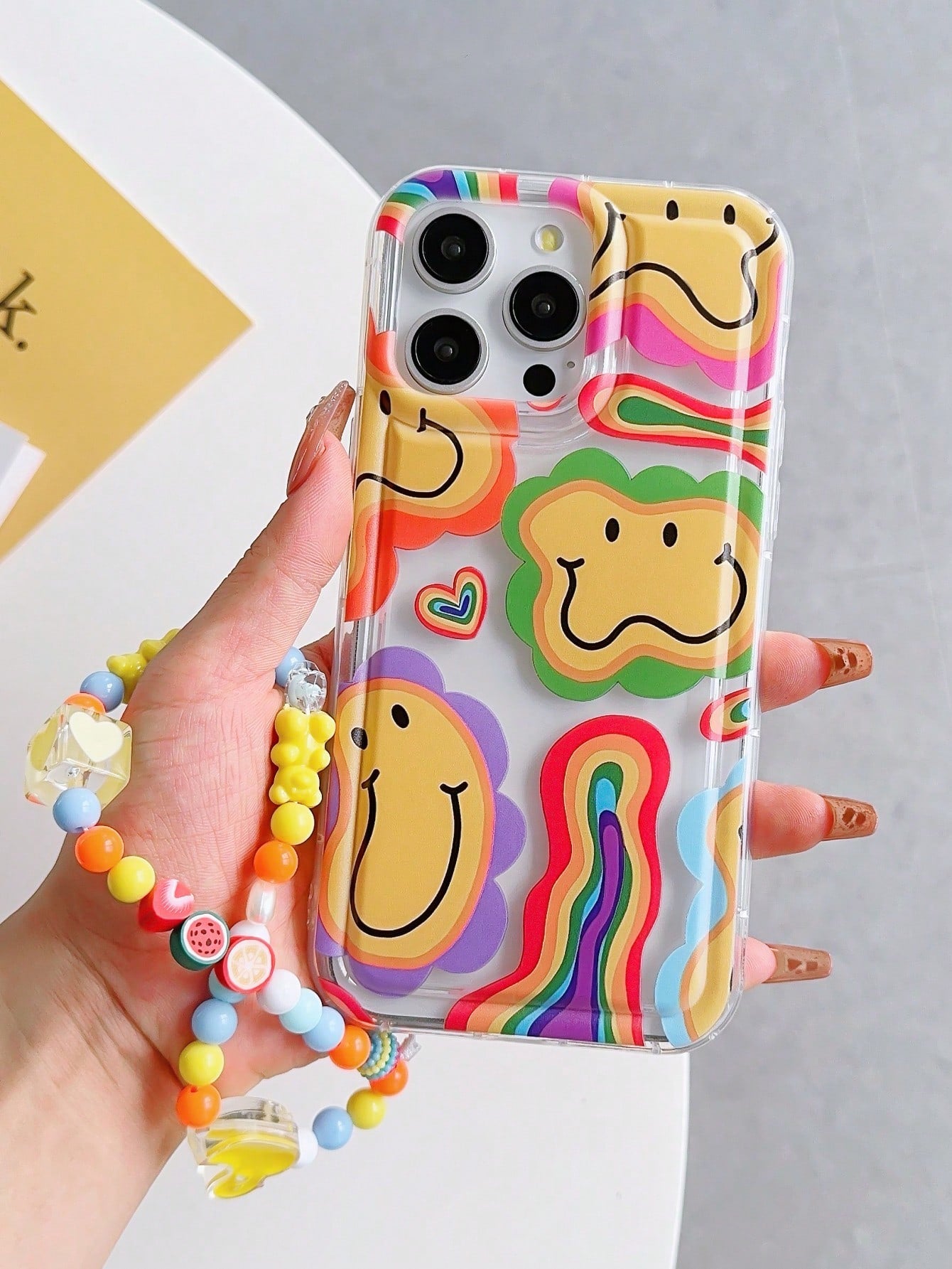 1pc Twist Sunflower Patterned Transparent Tpu Phone Case With Anti-Shock Airbag, Anti-Drop And Anti-Fingerprint Compatible With IPhone