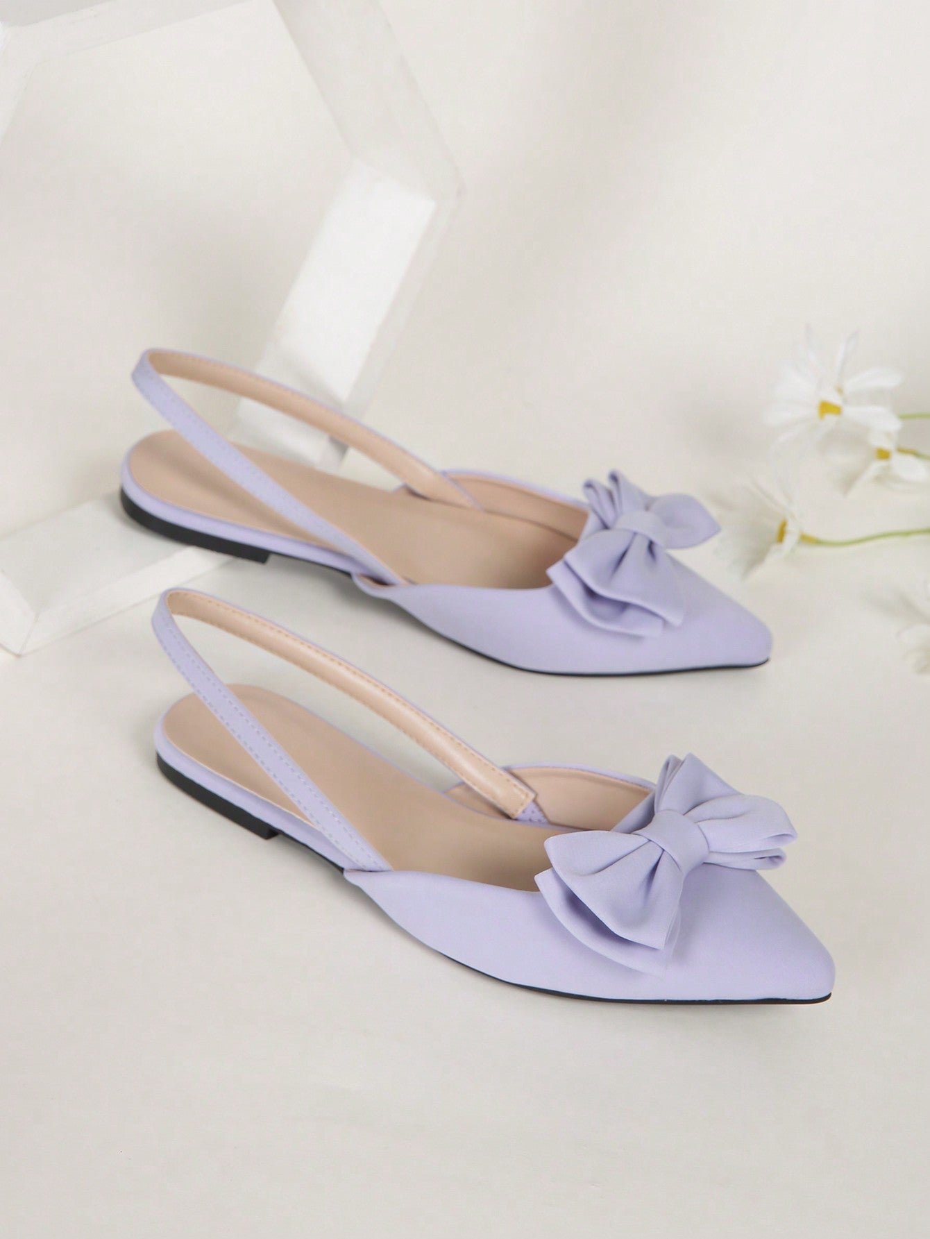 Ladies' Blue Flat Shoes With Bowknot For Casual And Outdoor Wear