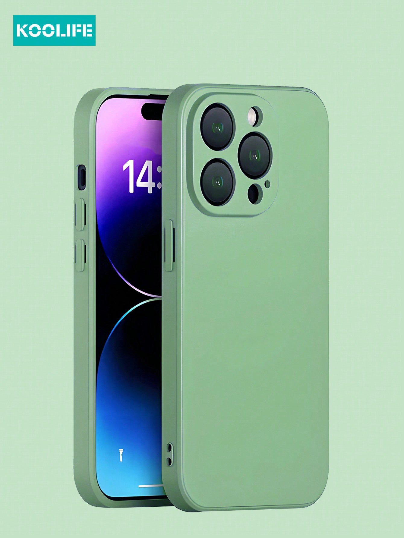 Green 1pc Liquid Silicone Phone Case, Compatible With Apple IPhone 13/13 Pro/13 Pro Max/14/14 Plus/14 Pro/14 Pro Max/15/15 Pro/15 Plus/15 Pro Max, Shockproof Protection, Multiple Colors Available