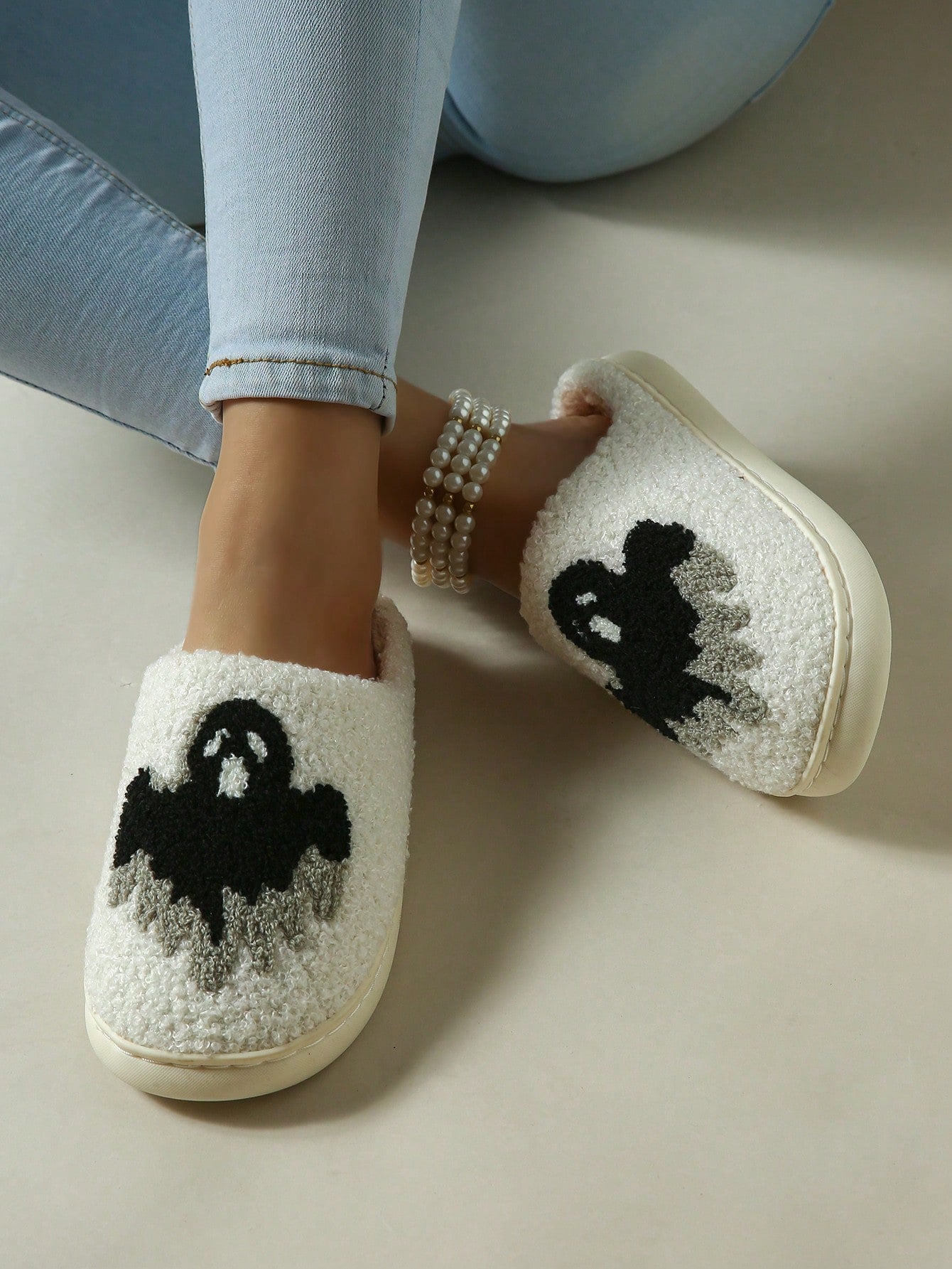 Women's Funny And Cute Halloween Atmosphere Slippers For Spring, Autumn, And Winter