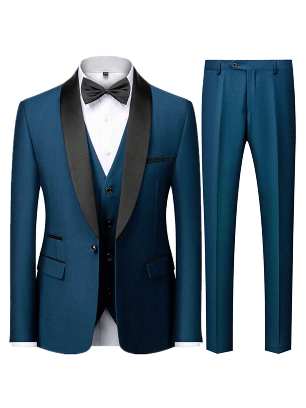 Men Slim 3 Pieces Set Business Networking Formal Tuxedo Prom Suit  Male Groom Wedding Blazers  Dress Jacket Coat Pants Vest