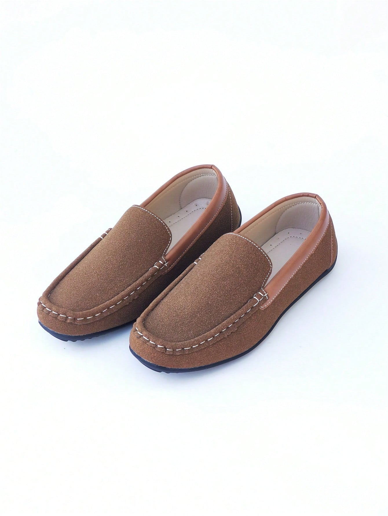 Teenagers Loafers, Simple & Comfortable Slip-On Black Casual Flat Shoes, Suitable For Boys