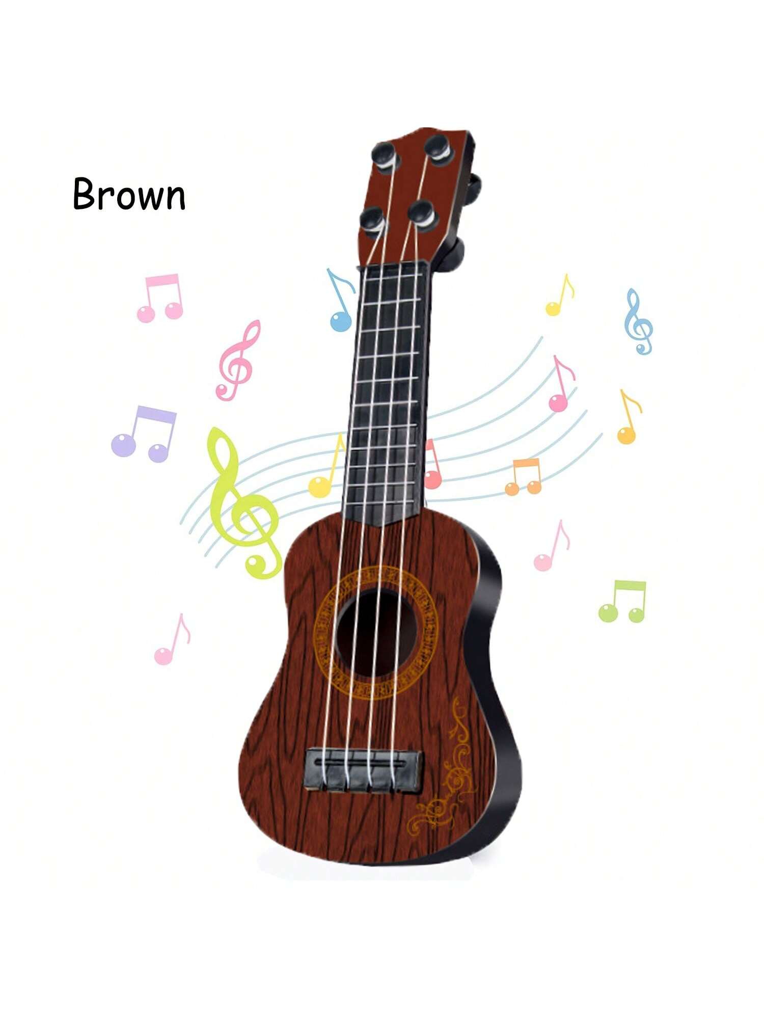 1pc Ukulele Toy For Children, 10-Inch Beginner Instrument, Mini Children's Guitar Toy, Classical Ukulele Guitar, Cute Guitar Melody Early Educational Toy (Classic Style)