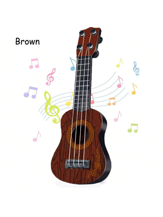 1pc Ukulele Toy For Children, 10-Inch Beginner Ukulele Instrument, Mini Children's Guitar Toy, Classical Ukulele Guitar Instrument, Cute Guitar Rhythm Preschool Educational Toy (Classic Style)