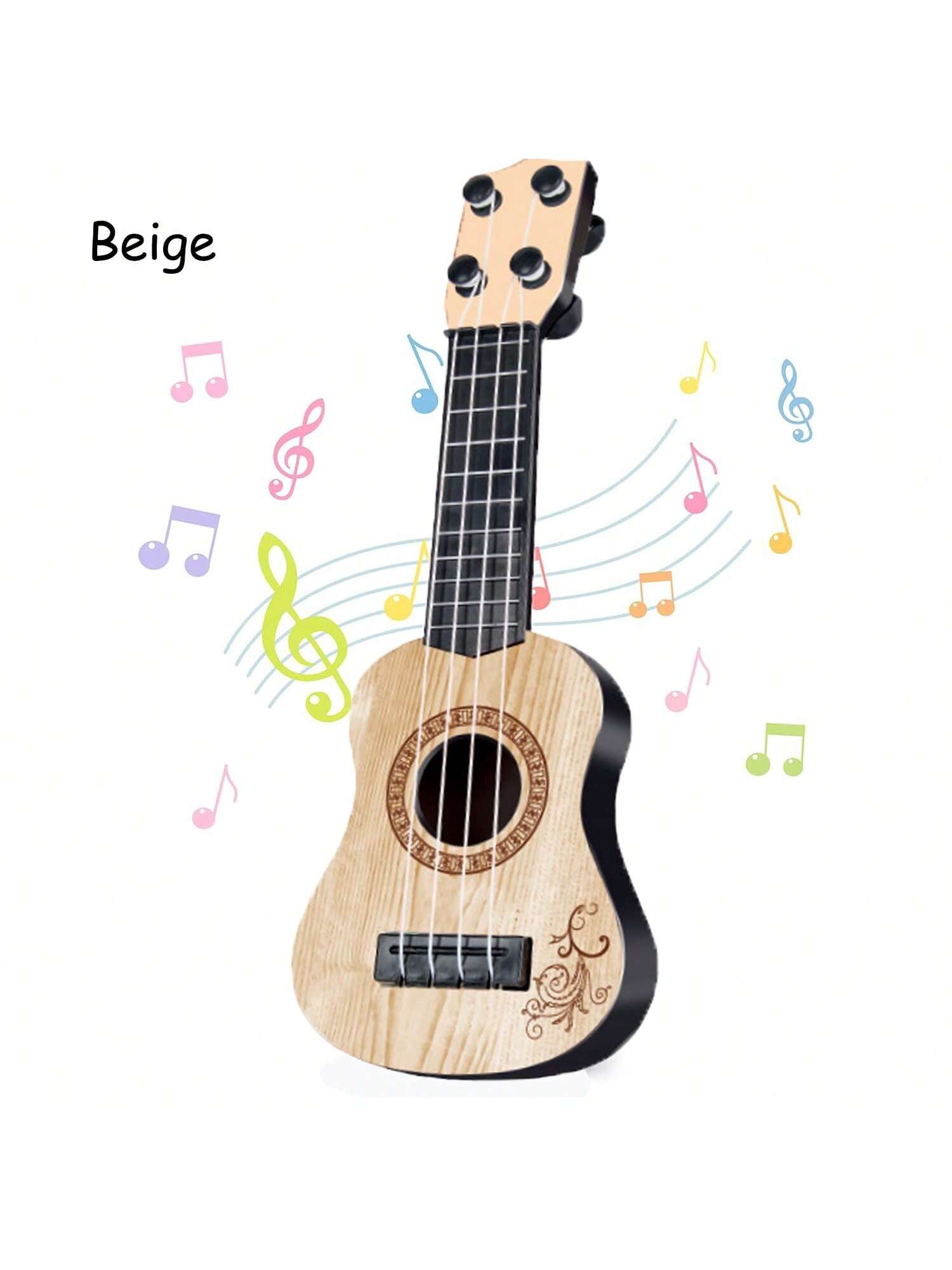 1pc Ukulele Toy For Children, 10-Inch Beginner Instrument, Mini Children's Guitar Toy, Classical Ukulele Guitar, Cute Guitar Melody Early Educational Toy (Classic Style)