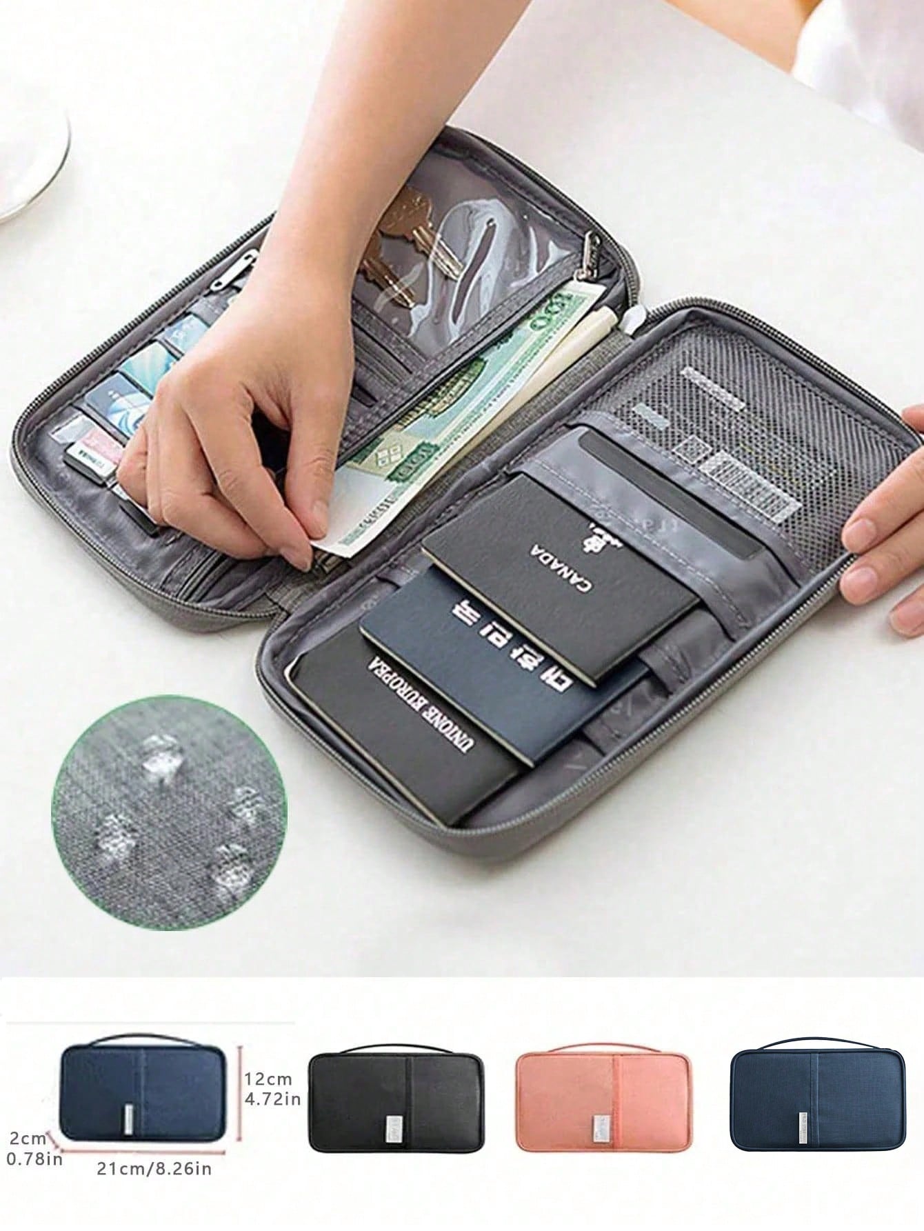 1pc Passport Bag Ticket Passport Holder Protective Sleeve Waterproof Travel Storage Bag Abroad Multi-Purpose Document Bags