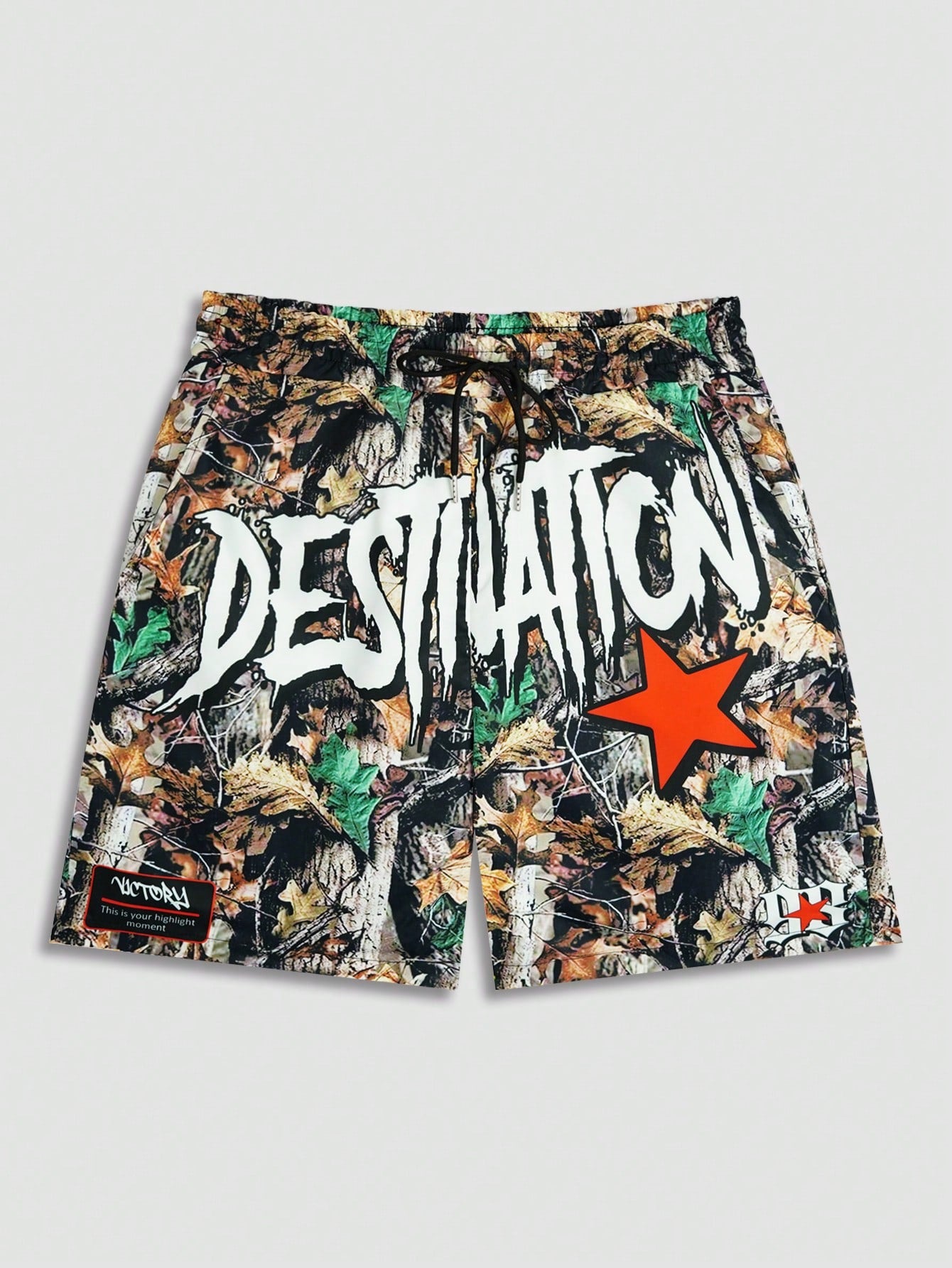 Street Life Men's Slogan Printed Woven Shorts, Perfect For Spring And Summer