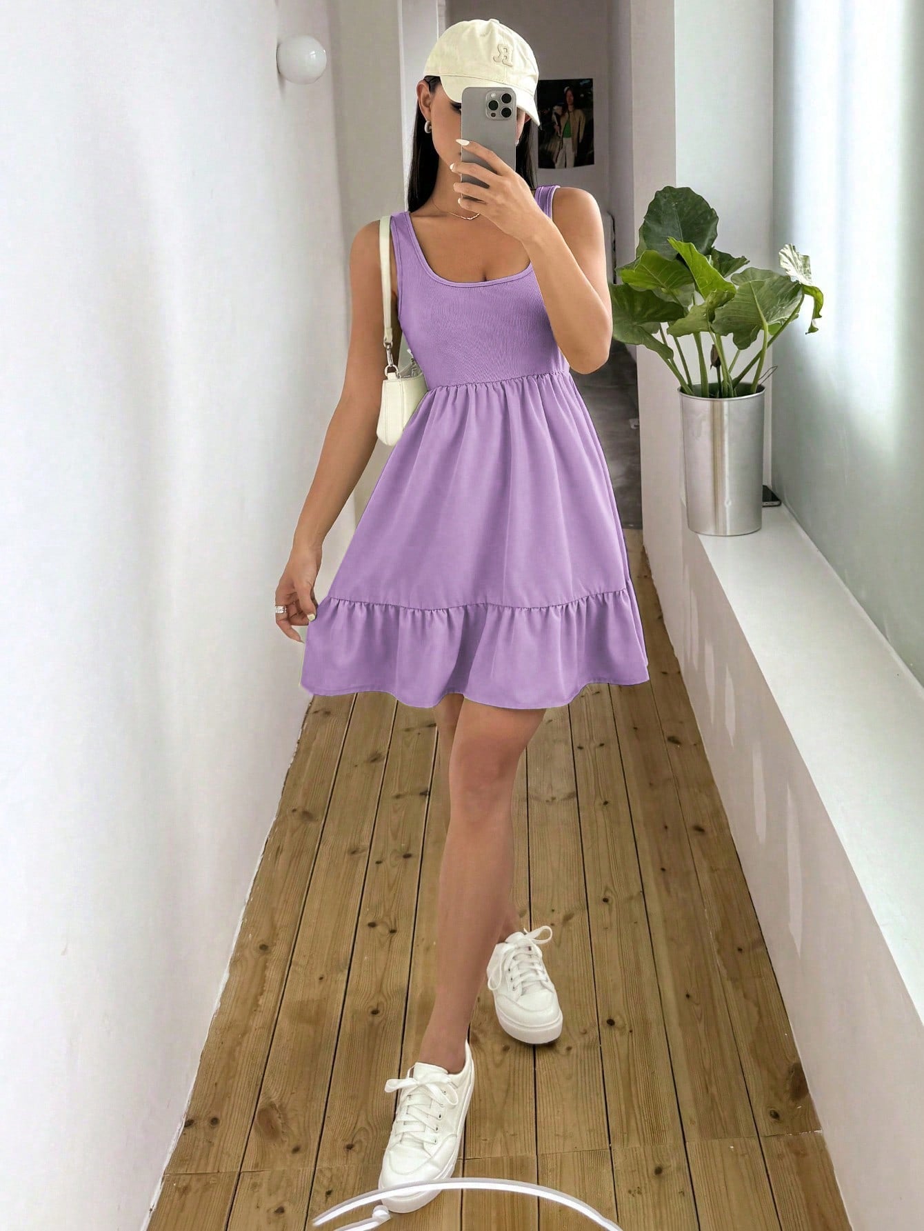 Women Fashionable Daily Wear Versatile Striped Knitted Splicing Dress