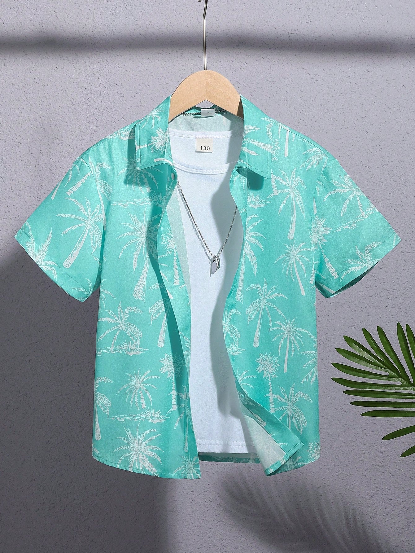 Tween Boys' Casual Comfortable Coconut Tree Pattern Shirt