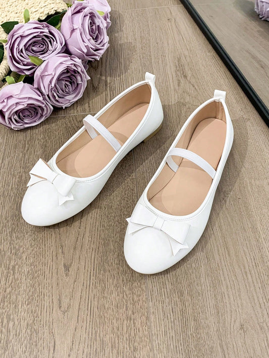 1pair New Spring/Autumn Teenage Girls' Flat Shoes, Fashionable Bowknot Shoes