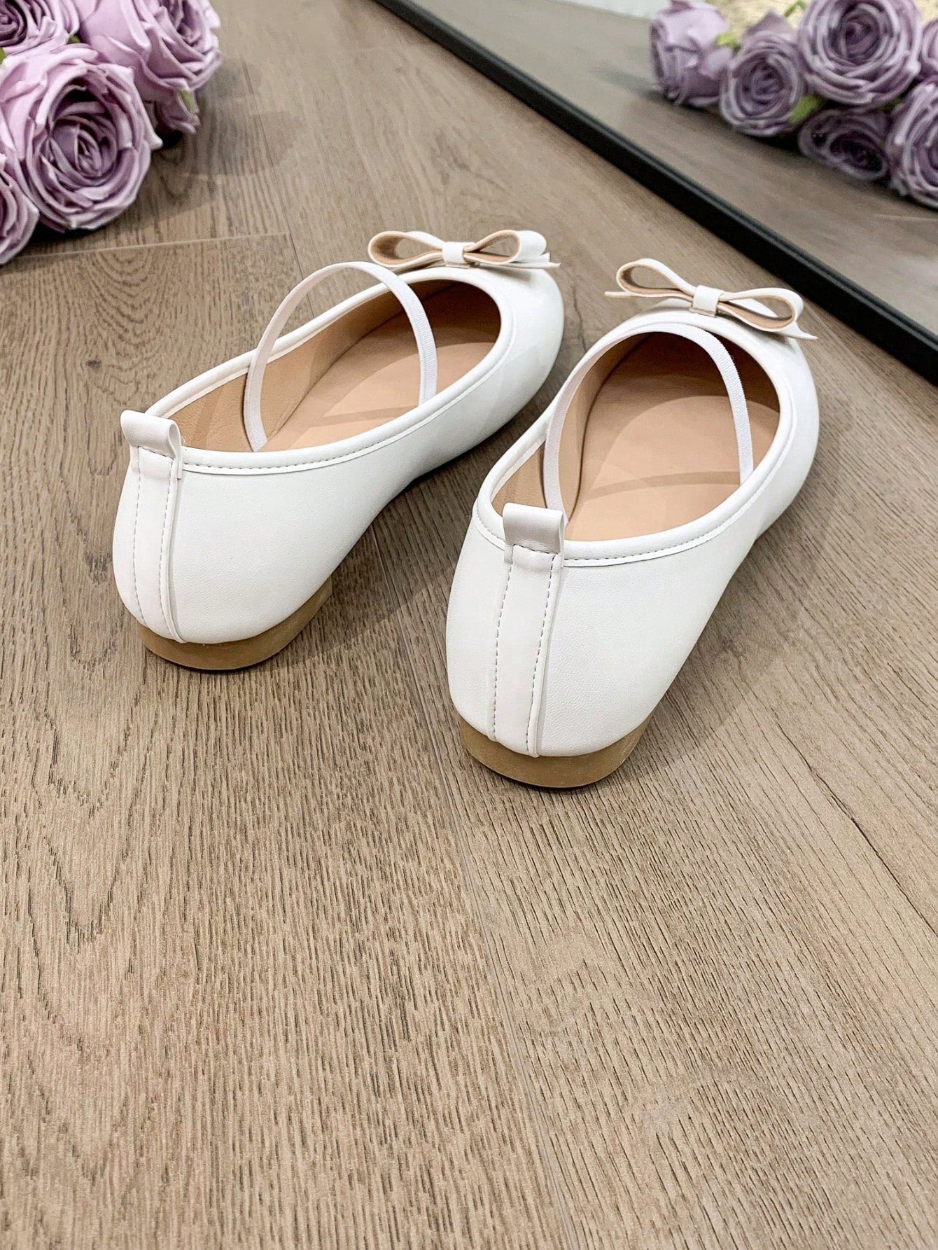 1pair New Spring/Autumn Teenage Girls' Flat Shoes, Fashionable Bowknot Shoes