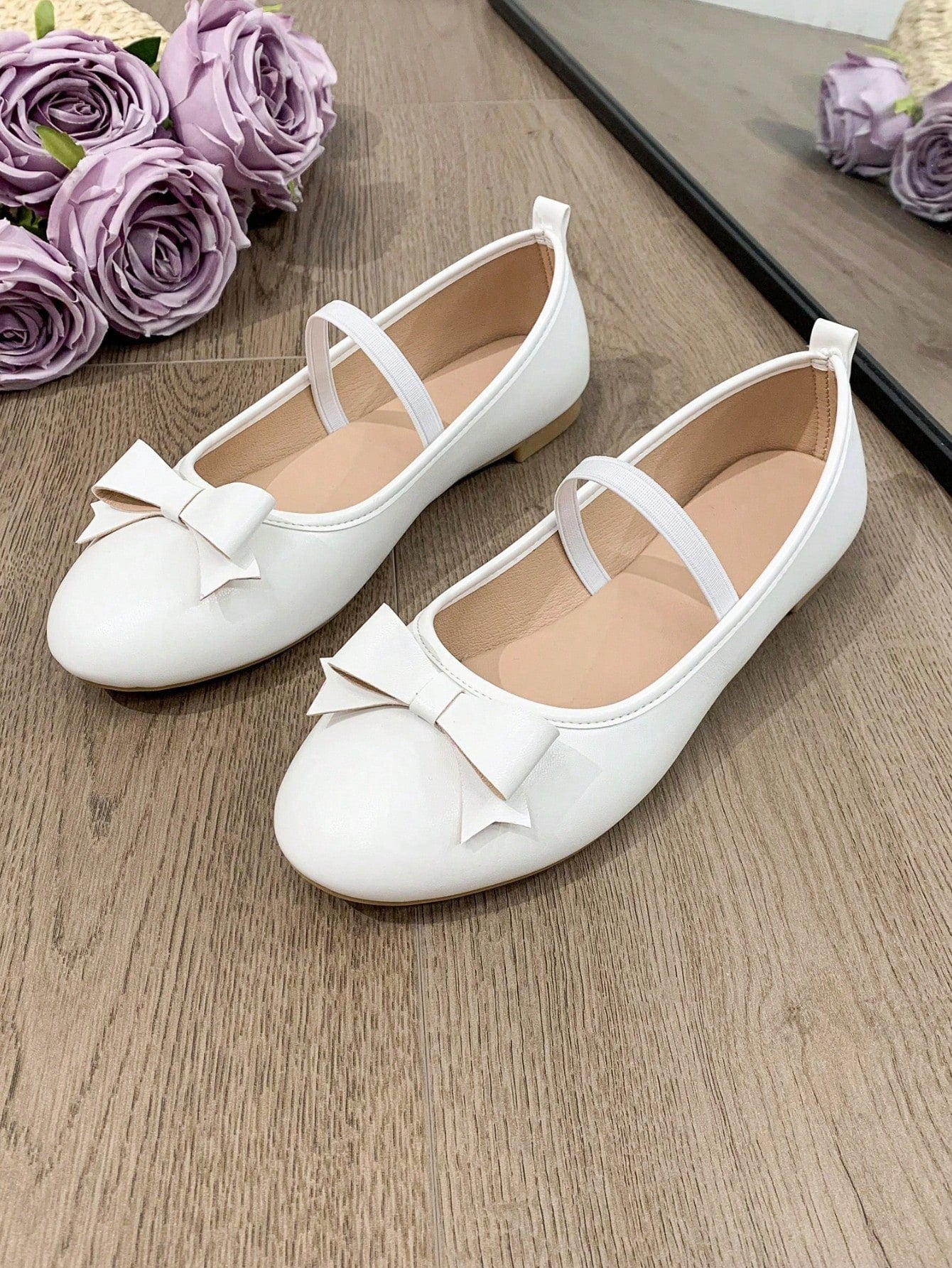 1pair New Spring/Autumn Teenage Girls' Flat Shoes, Fashionable Bowknot Shoes