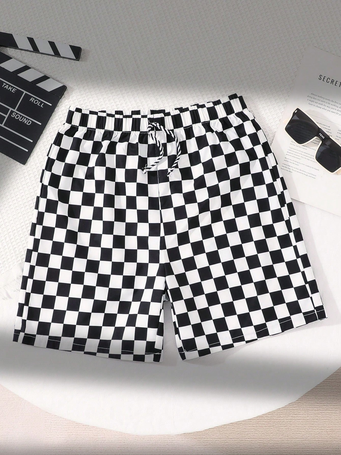 Teen Boy Casual Comfortable Plaid Shorts With Color Contrast Design