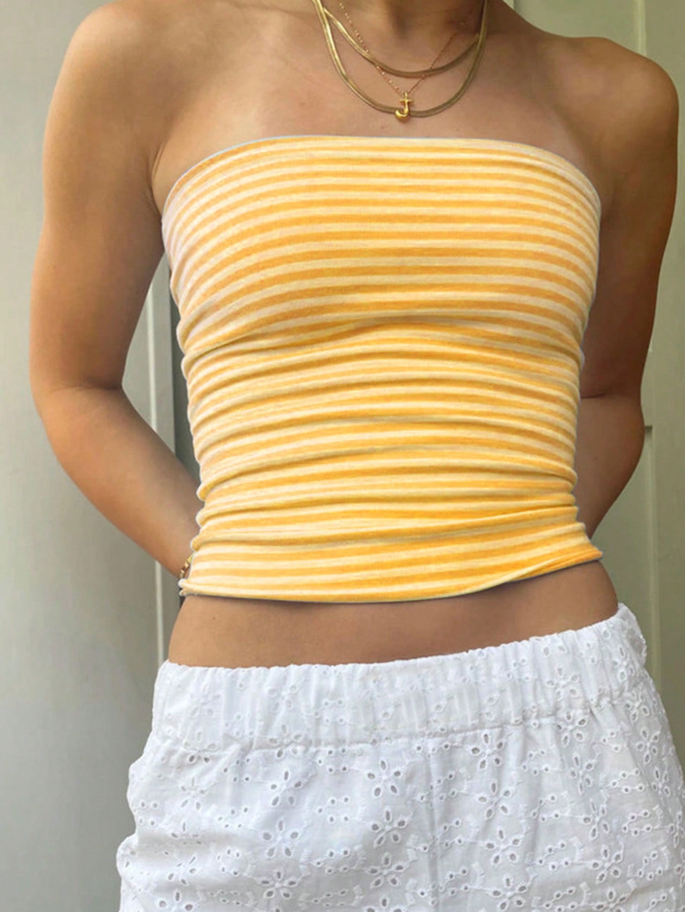 Women's Fashionable Stripe Bandeau Top