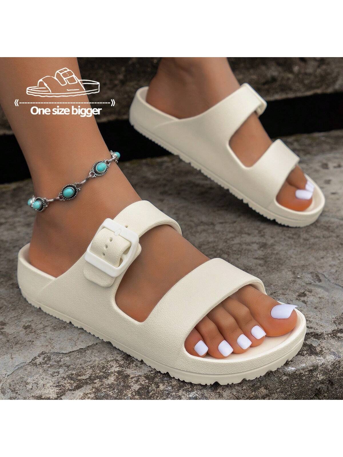 Unisex Kids" Casual, Soft, Comfortable, Slip-Resistant, Waterproof, Lightweight, Buckled, Open-Toe, Flat-Bottomed, Beach Sandals That Can Be Worn Outdoors