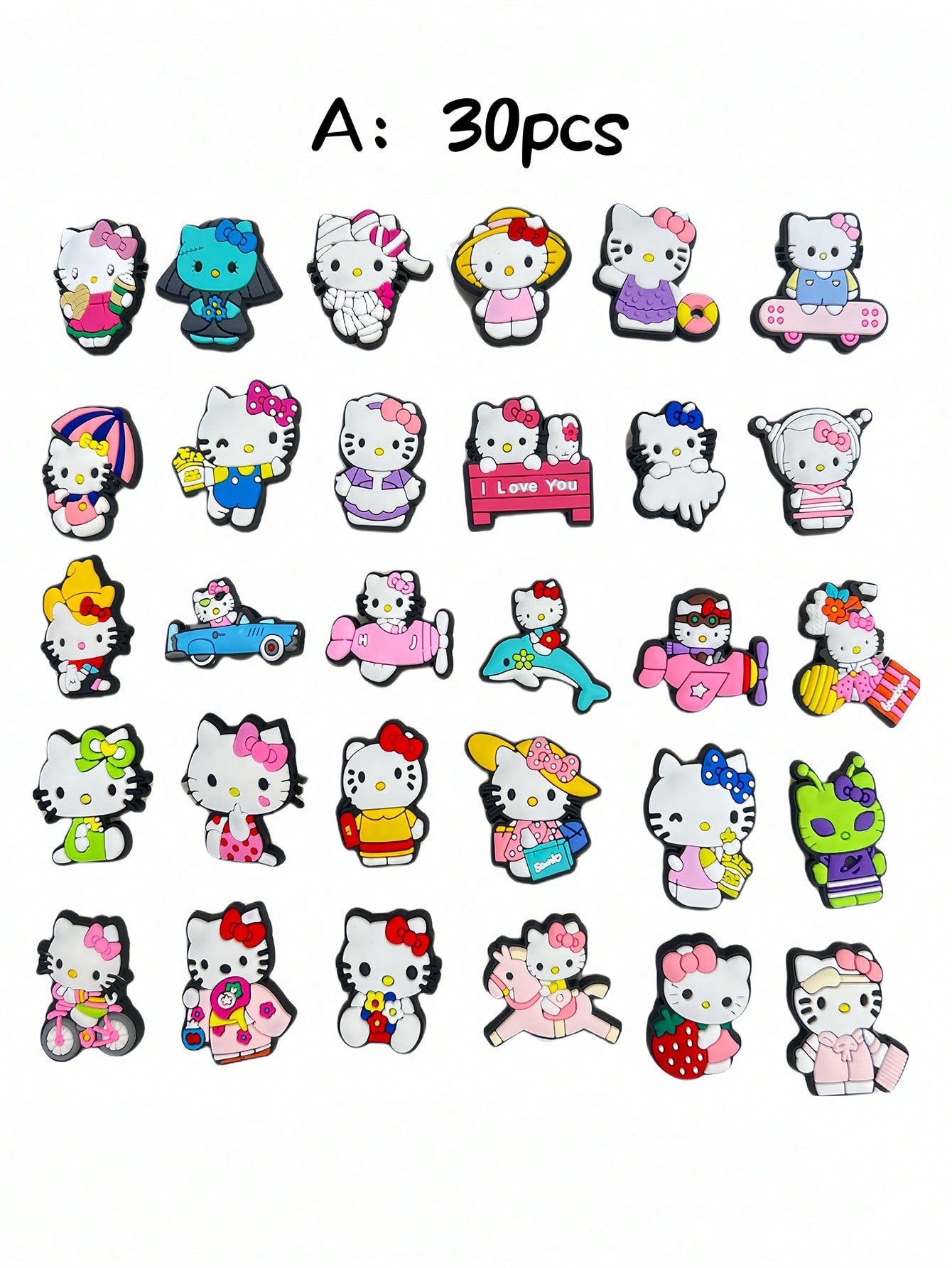 New Arrivals   Cartoon PVC Shoe Buckles For Hole Shoes, Beach Shoes, Flower Shoes Accessories, Pack Of 30/15/5/10/28