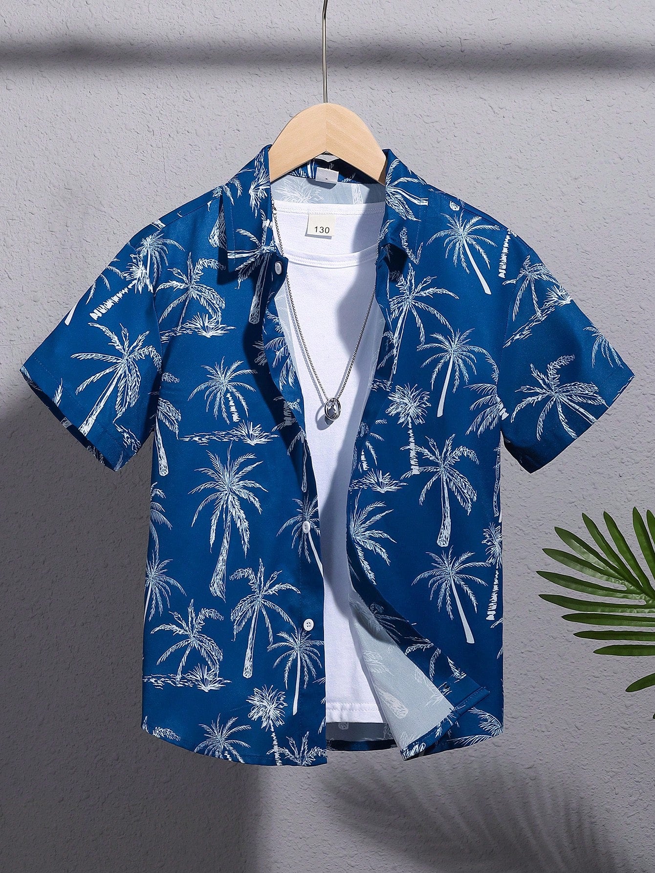 Tween Boys' Casual Comfortable Coconut Tree Pattern Shirt