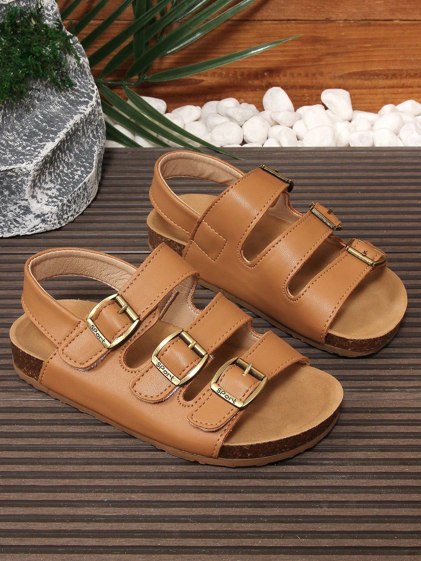 1 Pair New Girls' Glittery Cute White Sandals With Waterproof Platform And Thickened Sole, Fashionable And Versatile Anti-Slip Casual Shoes For Summer Vacation