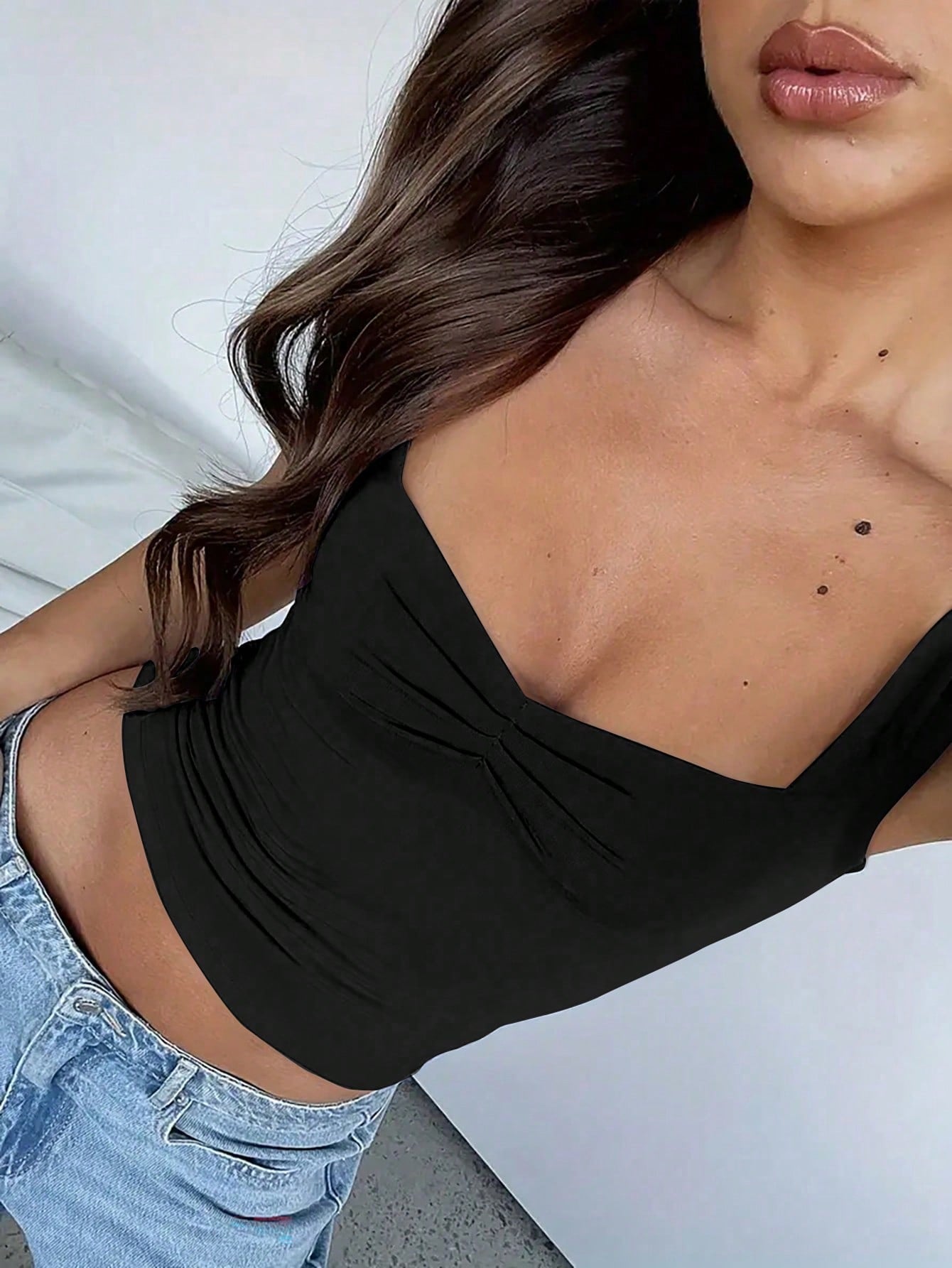 Women's Summer Sleeveless Solid Color Slim Fit Crop Top