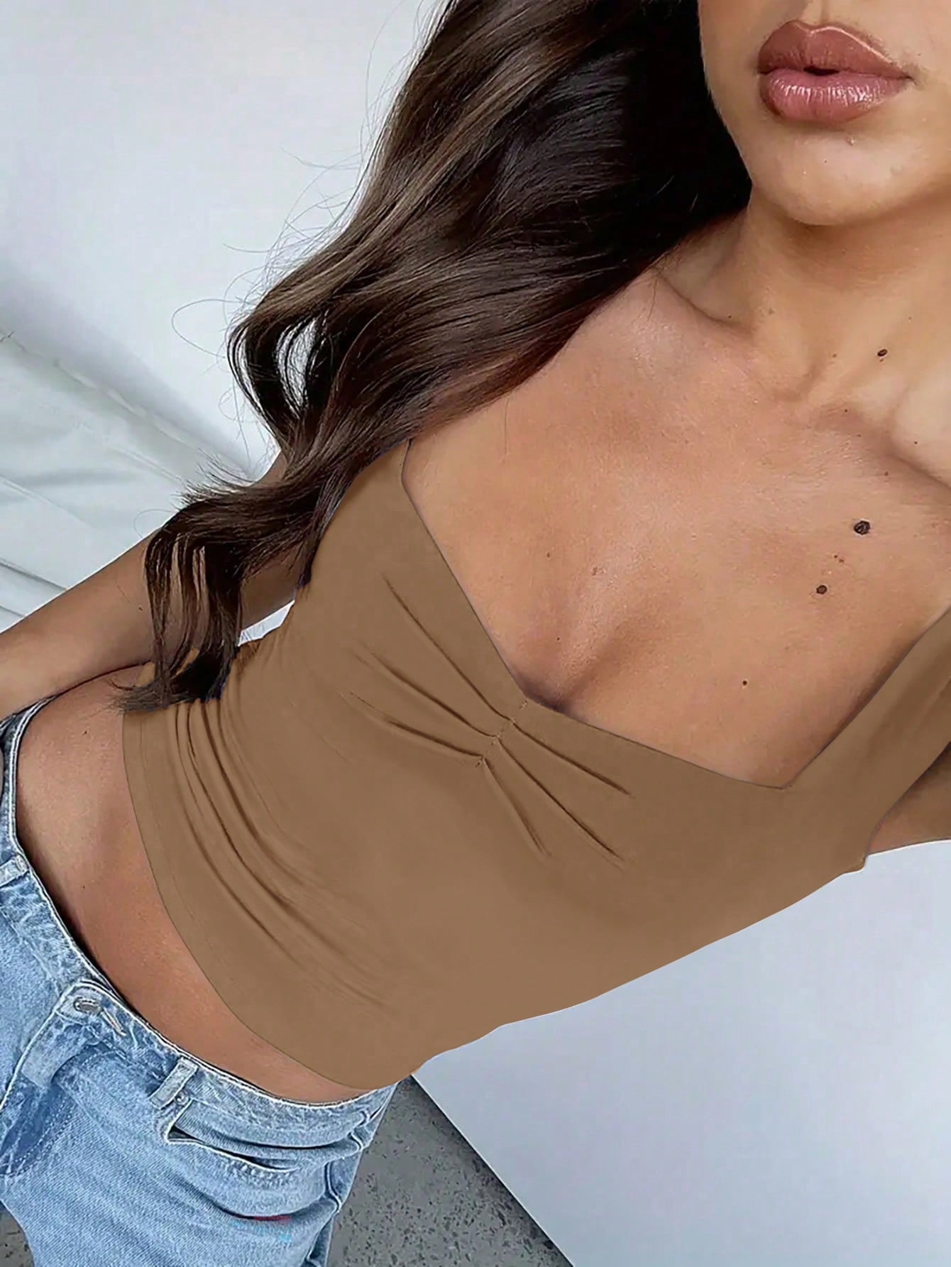 Women's Summer Sleeveless Solid Color Slim Fit Crop Top