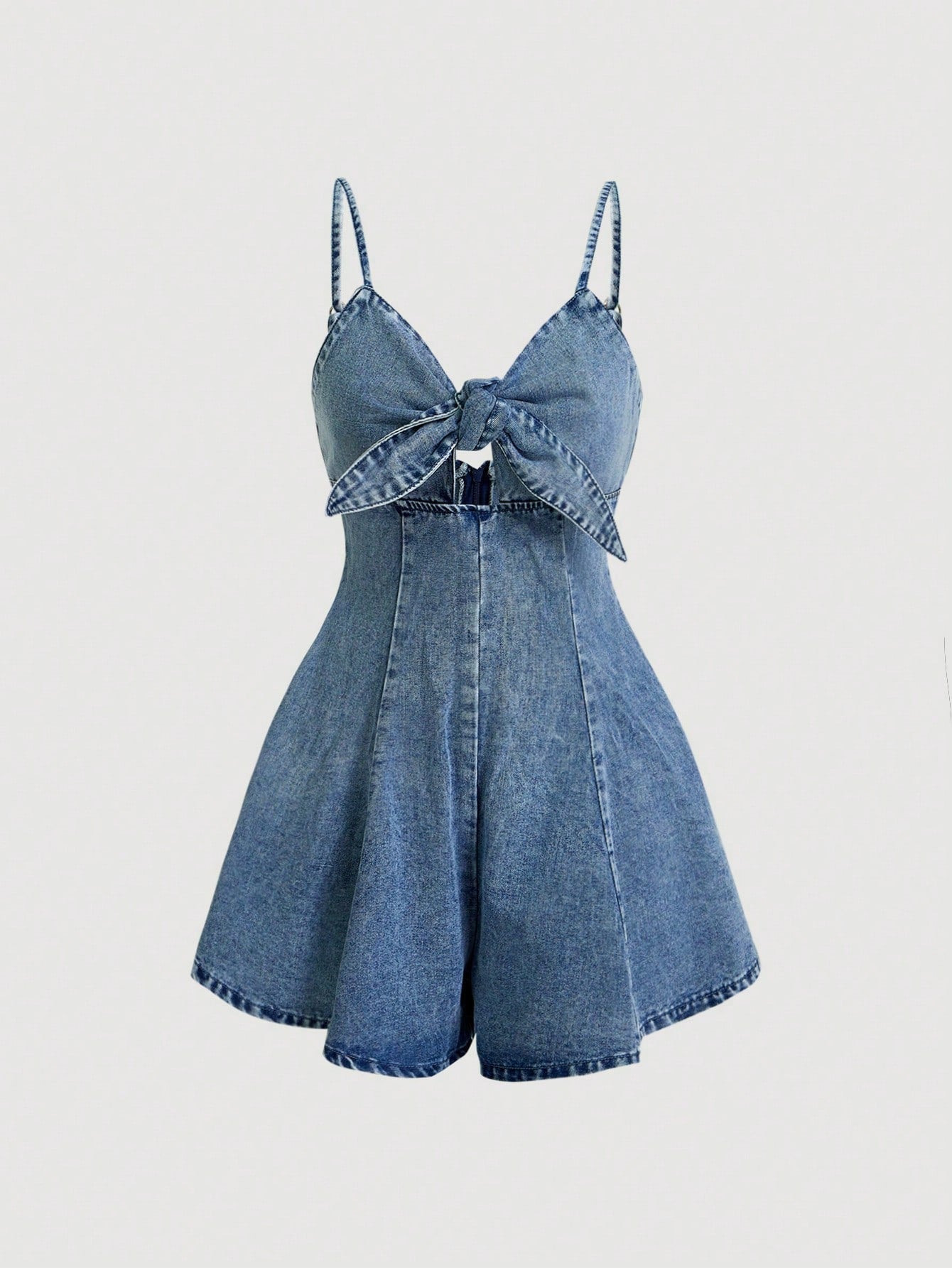 Women's Denim Jumpsuit Sexy Vintage Tea Break Suspender Shorts Blue