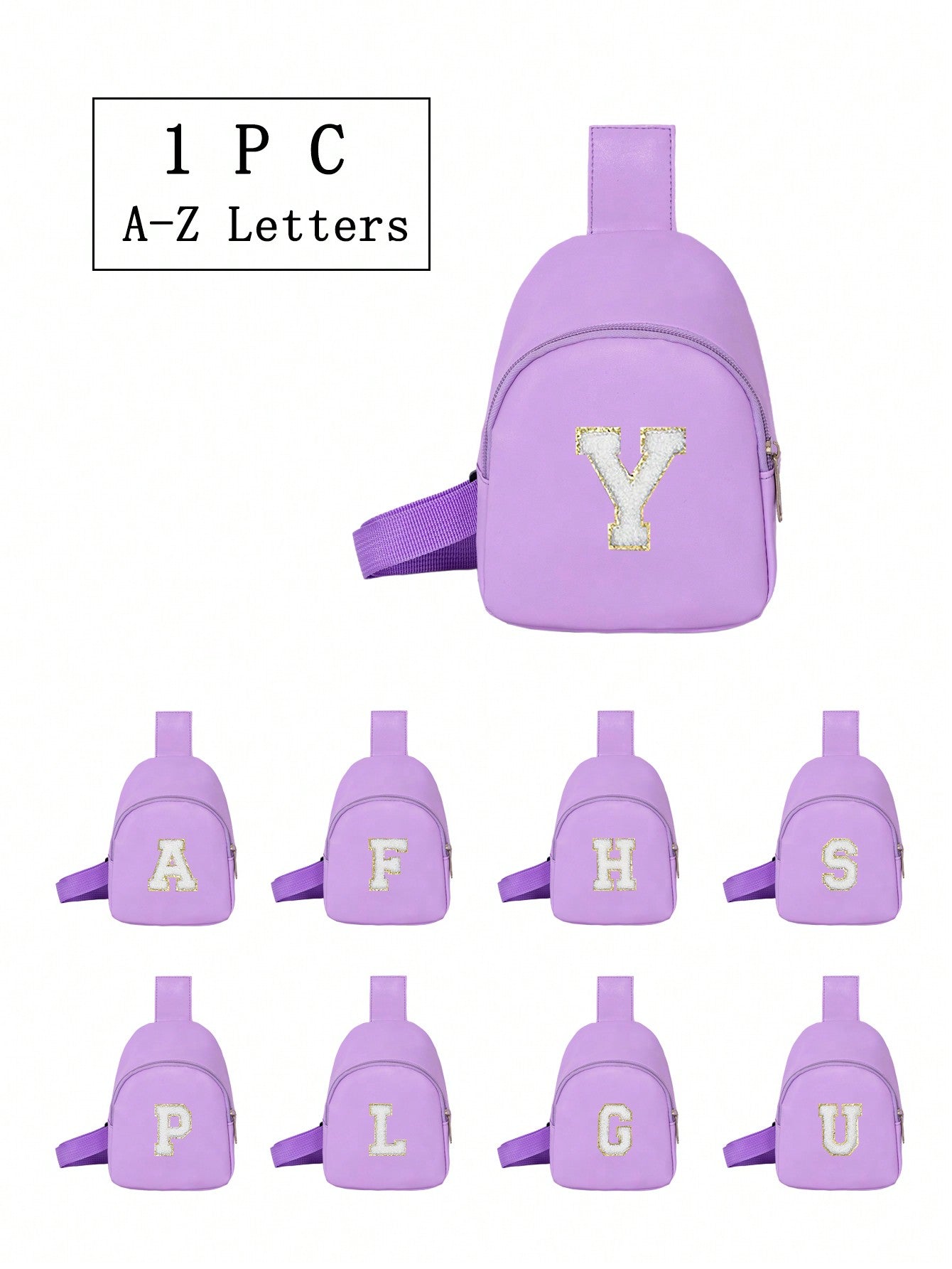1pc Girls' Cute Sling Bag Adjustable Strap With 24 Alphabet Letters Chest Bag, Ideal For Daily Use, Outdoor Activities, Travel, Hiking And As A Gift
