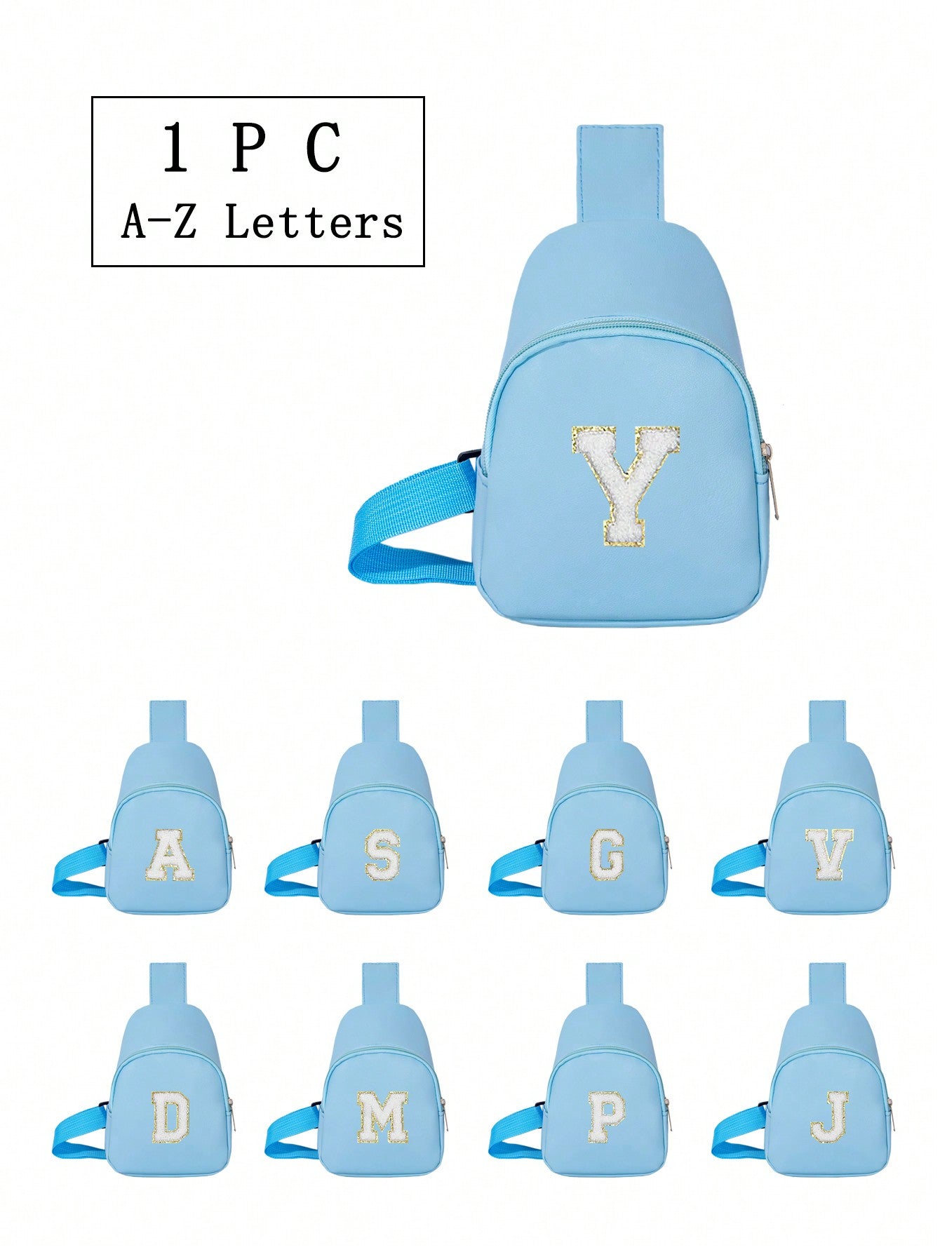 1pc Girls' Cute Sling Bag Adjustable Strap With 24 Alphabet Letters Chest Bag, Ideal For Daily Use, Outdoor Activities, Travel, Hiking And As A Gift