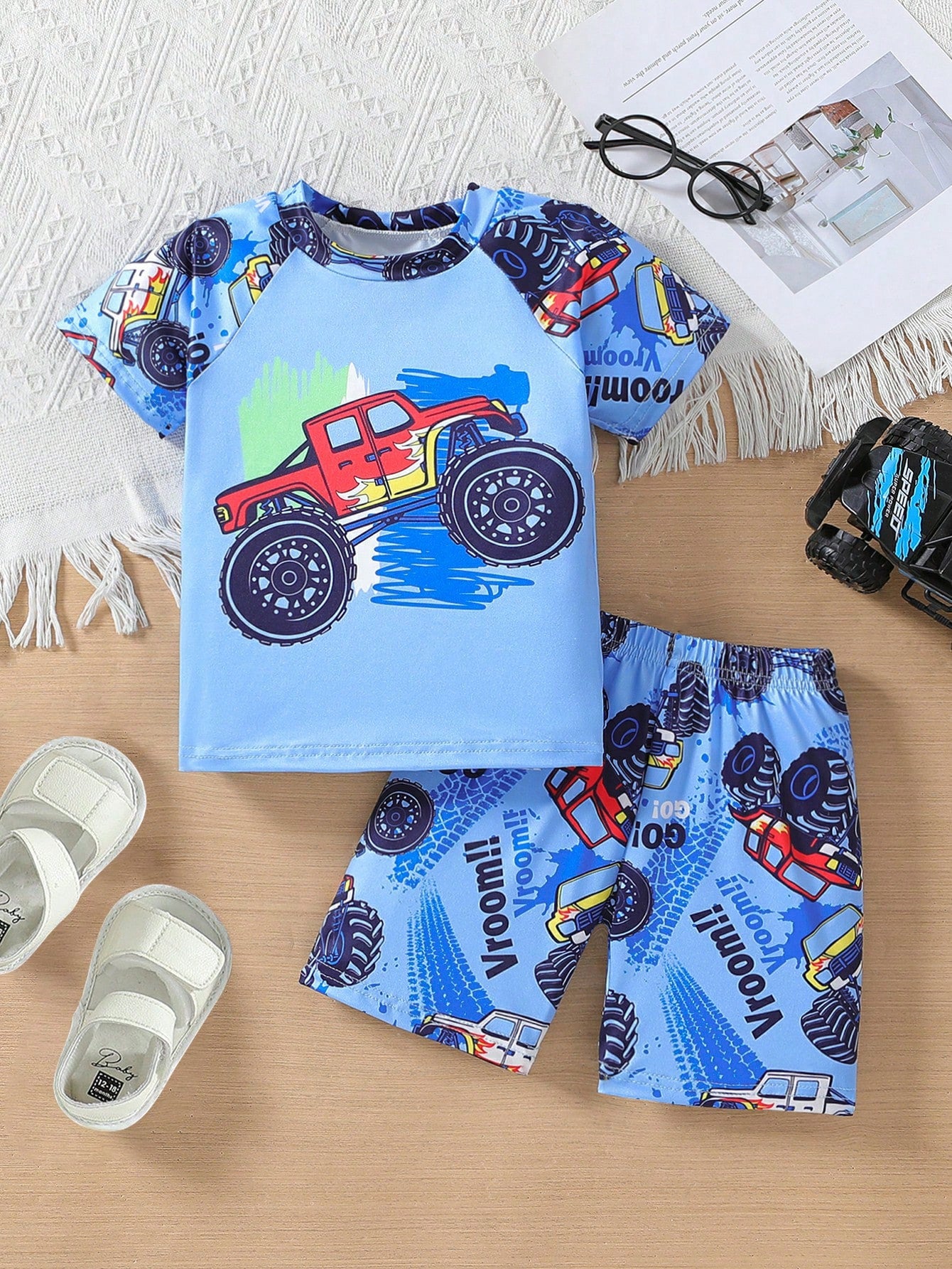 Summer Young Boy 2pcs Beach Holiday Swimsuit Set