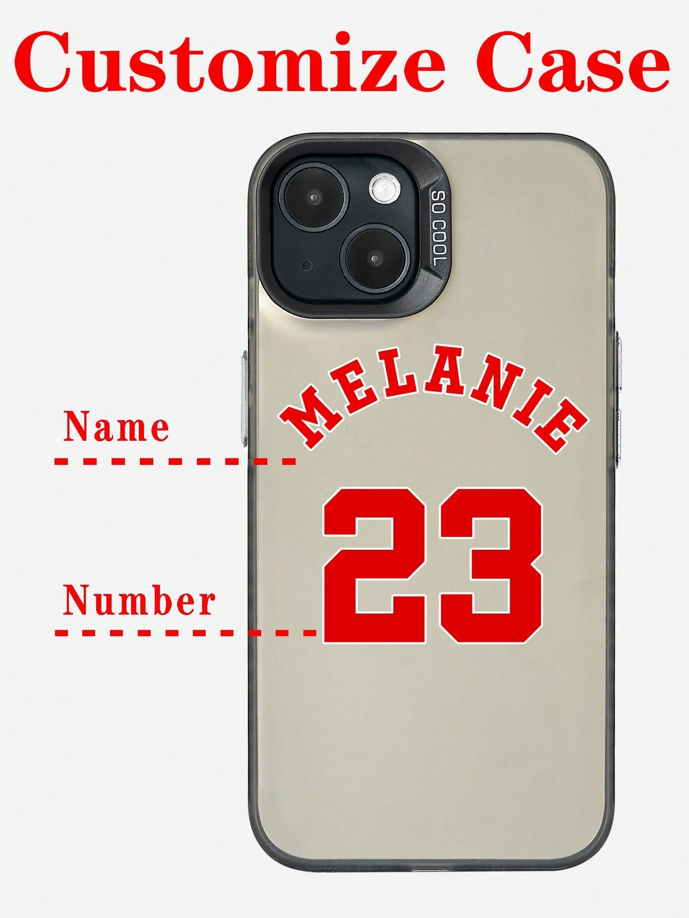 Customized Personalized Name Jersey Number Full Coverage Commemorative Anti-Drop Phone Case TPU Transparent Soft Shell Compatible With Iphone 11/12/13/14/15 Pro Max