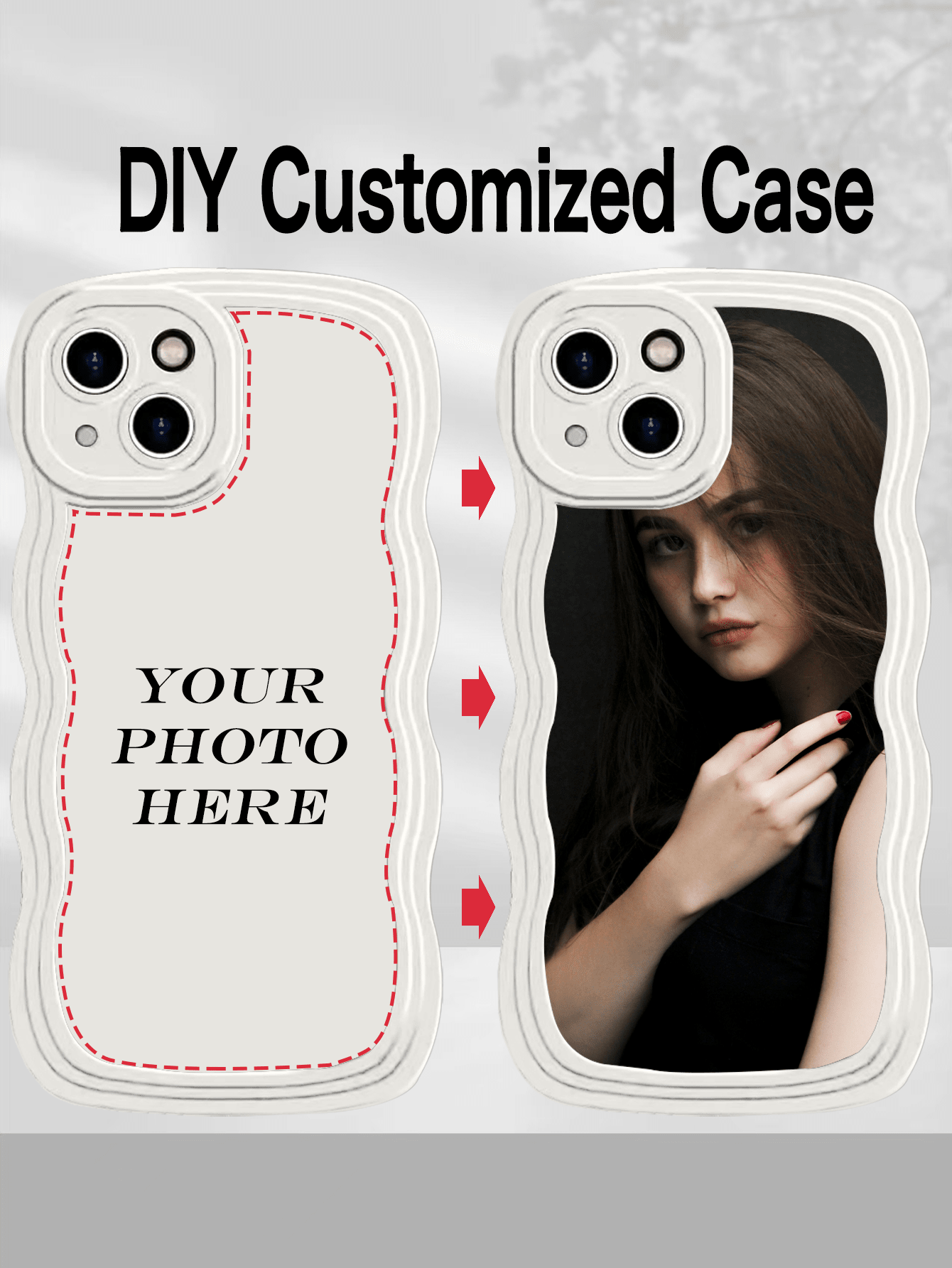 1pc Customized Personalized Picture Full Covered Silicone Camera Lens Protector Phone Case, Compatible With Apple 15/14/13/12/11 Pro Max