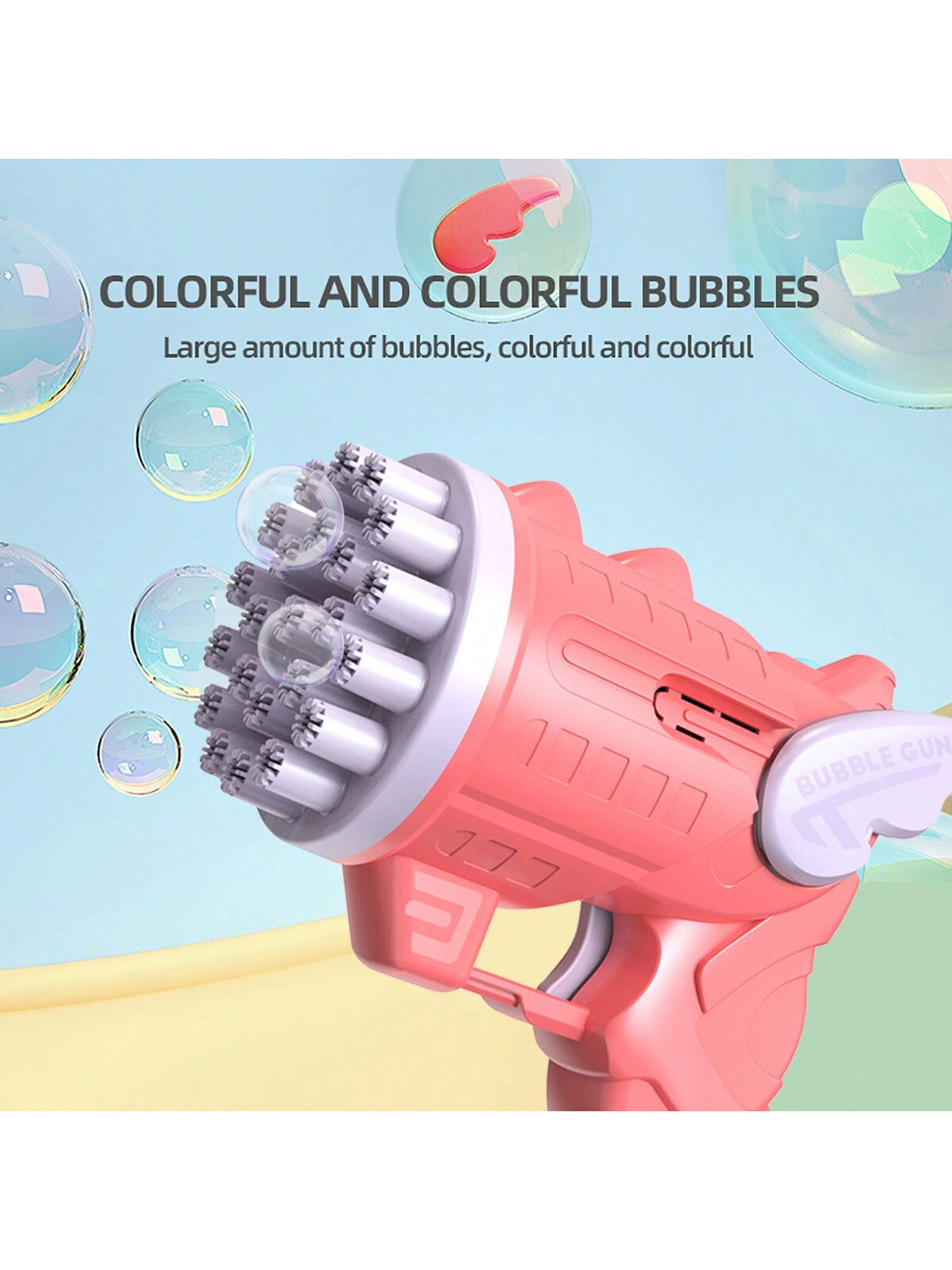 1pc Kids Optional Dinosaur/Angel 23 Hole Bubble Machine Handheld Full Automatic Bubble Gun Outdoor Pretend Play Toy For Boys And Girls 3-6-12 Year Old Birthday Gift