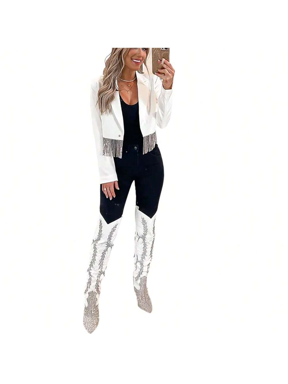 Women's Rhinestone Boots Western Shiny Cowboy Boots